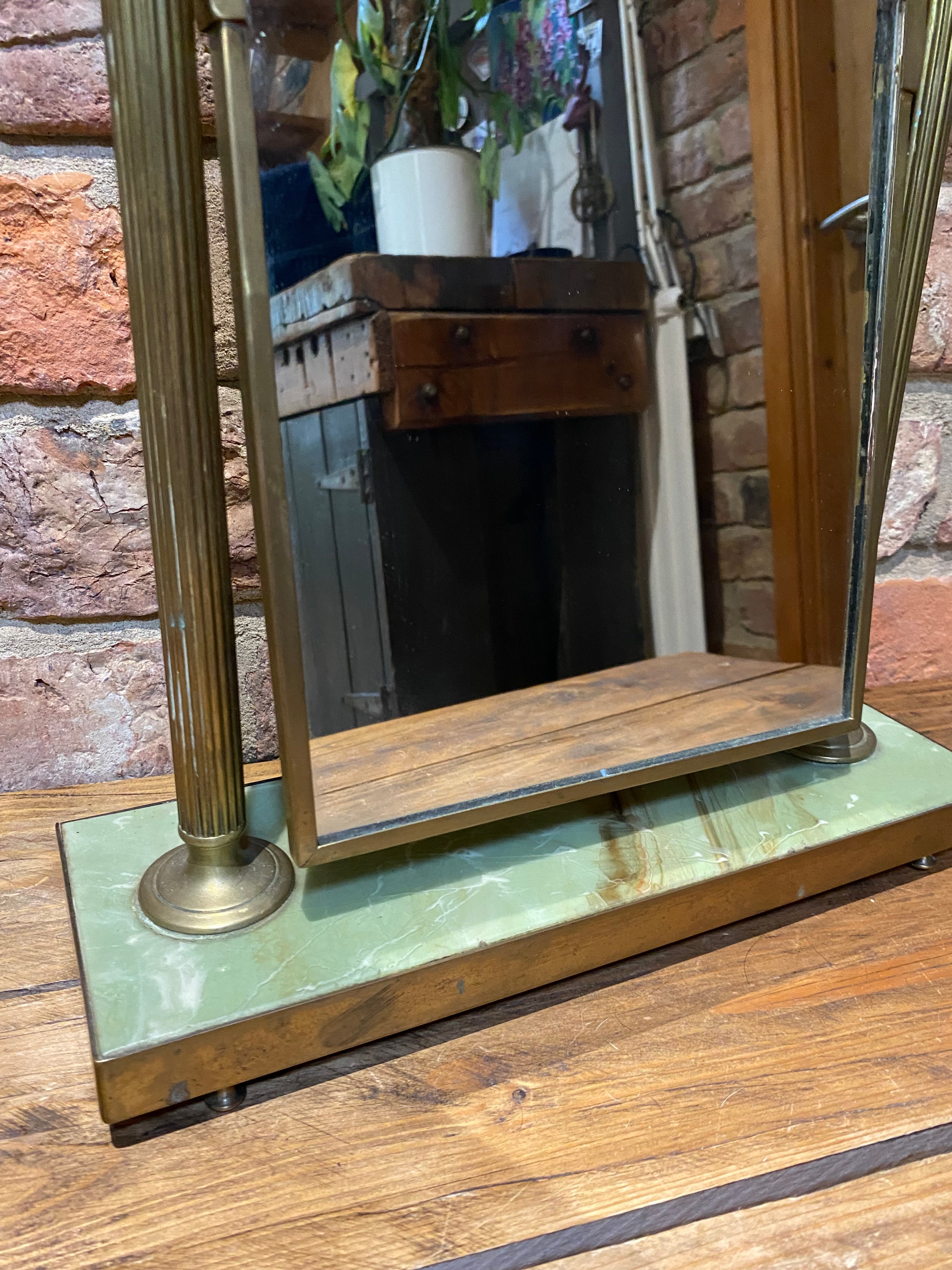 Onyx and Brass vanity mirror by Peerage