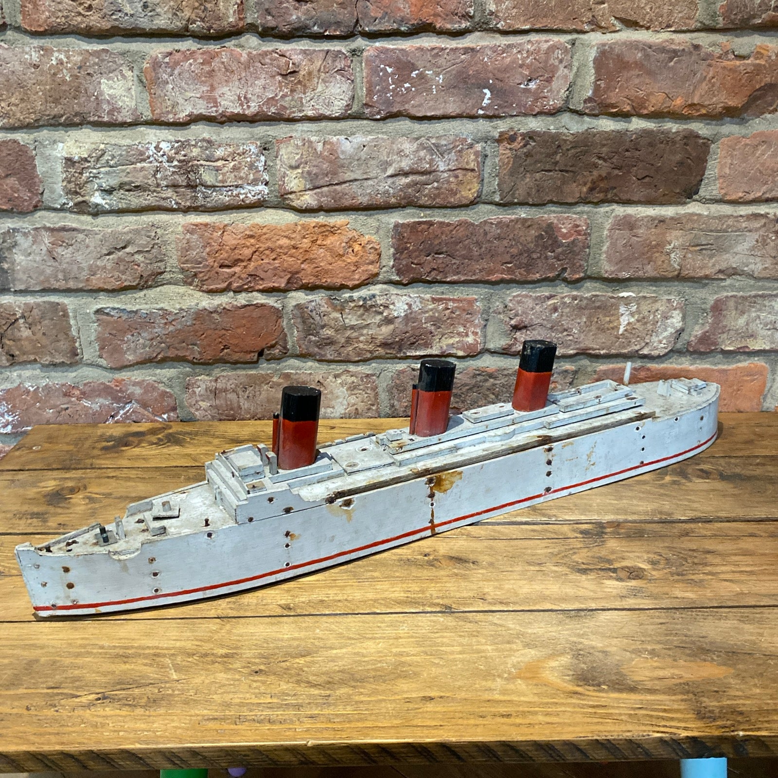 Vintage Scratch Built Ocean Liner, Boat , Model