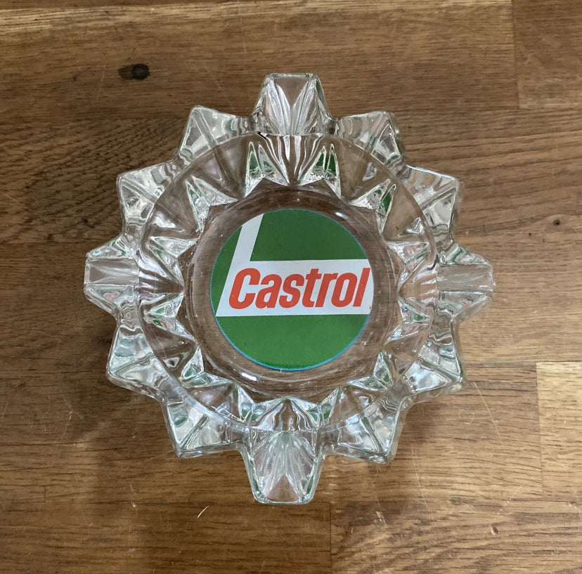 Vintage 1960/70s Castrol Oil Heavy Glass Ashtray