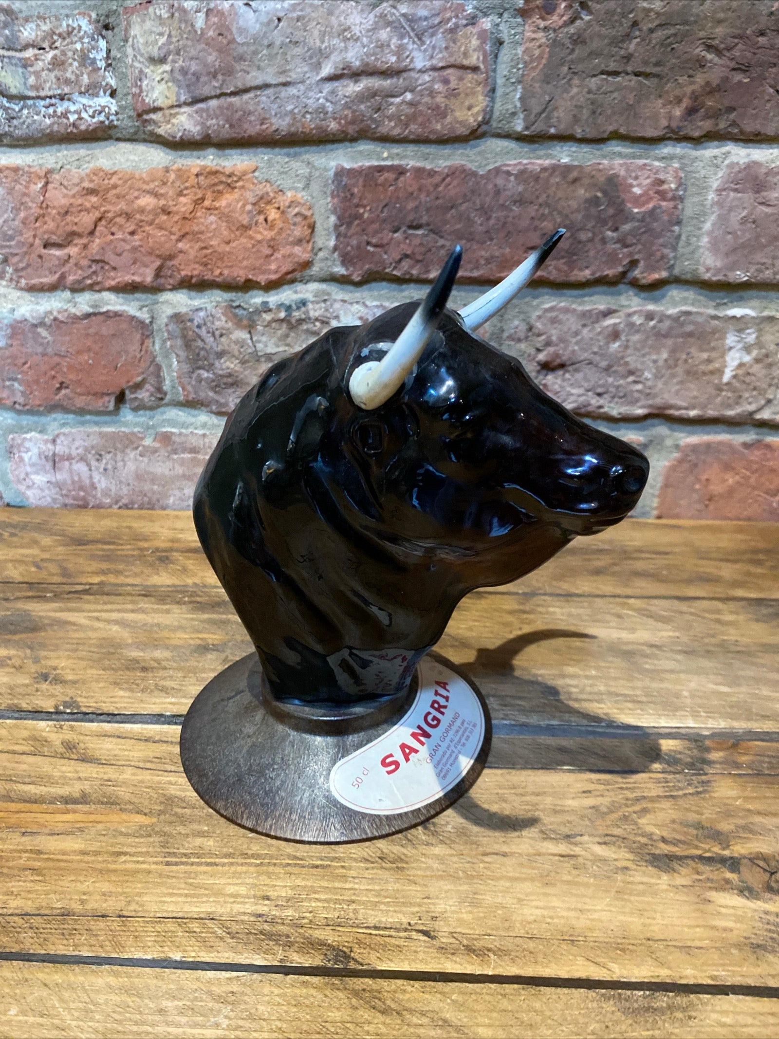 Old Vintage Sangria Bulls Head Glass Bottle