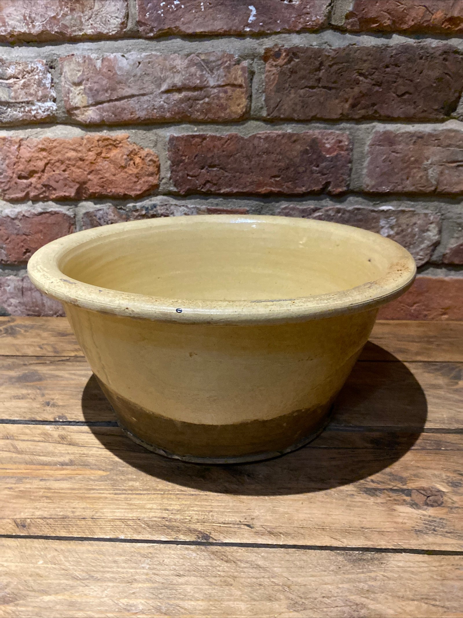 Vintage Dairy Bowl , Dough Proving Bowl, Pancheon , Earthenware