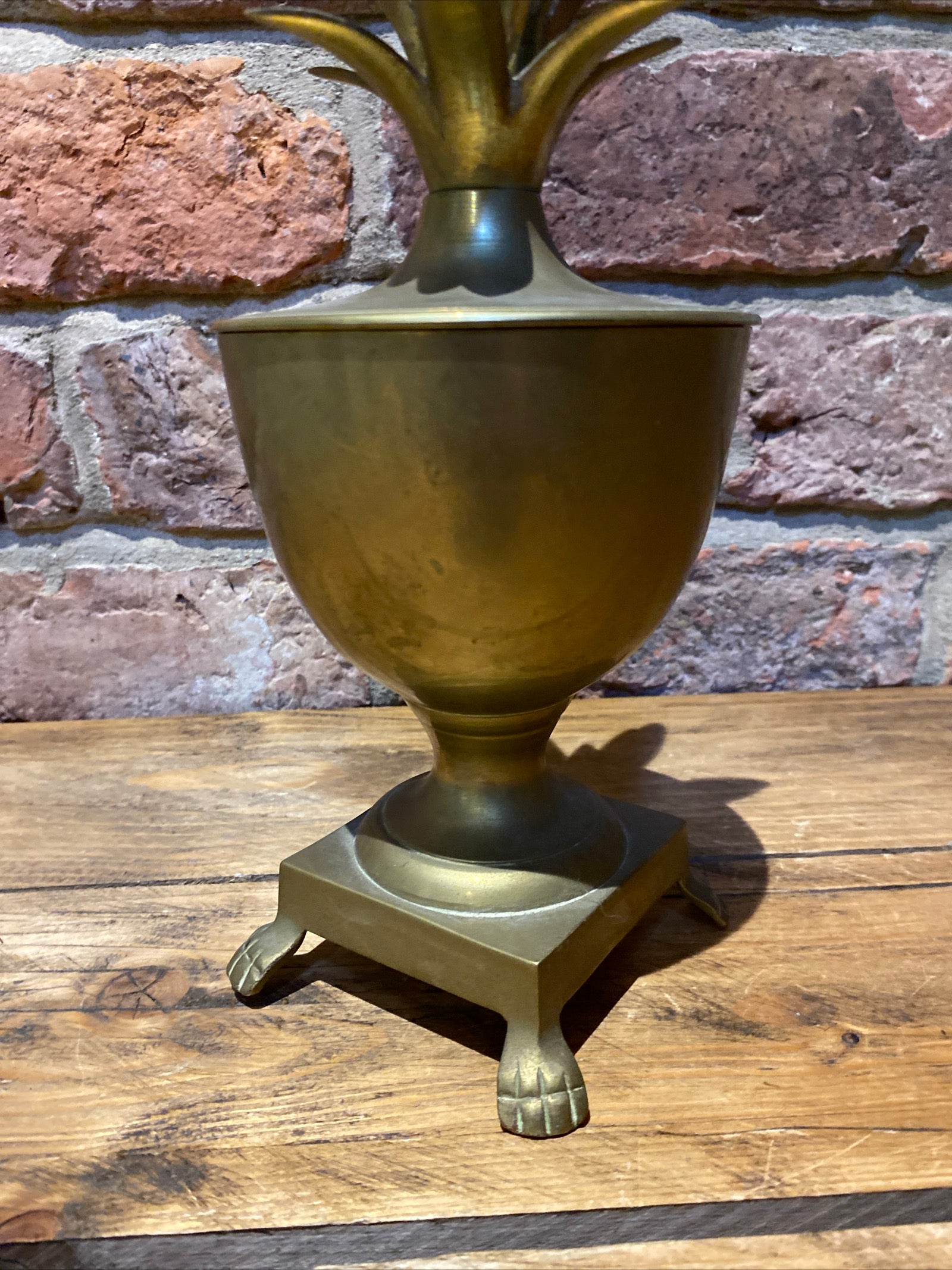 Vintage Brass Urn / Candle Holder , In Shape Of A Pineapple