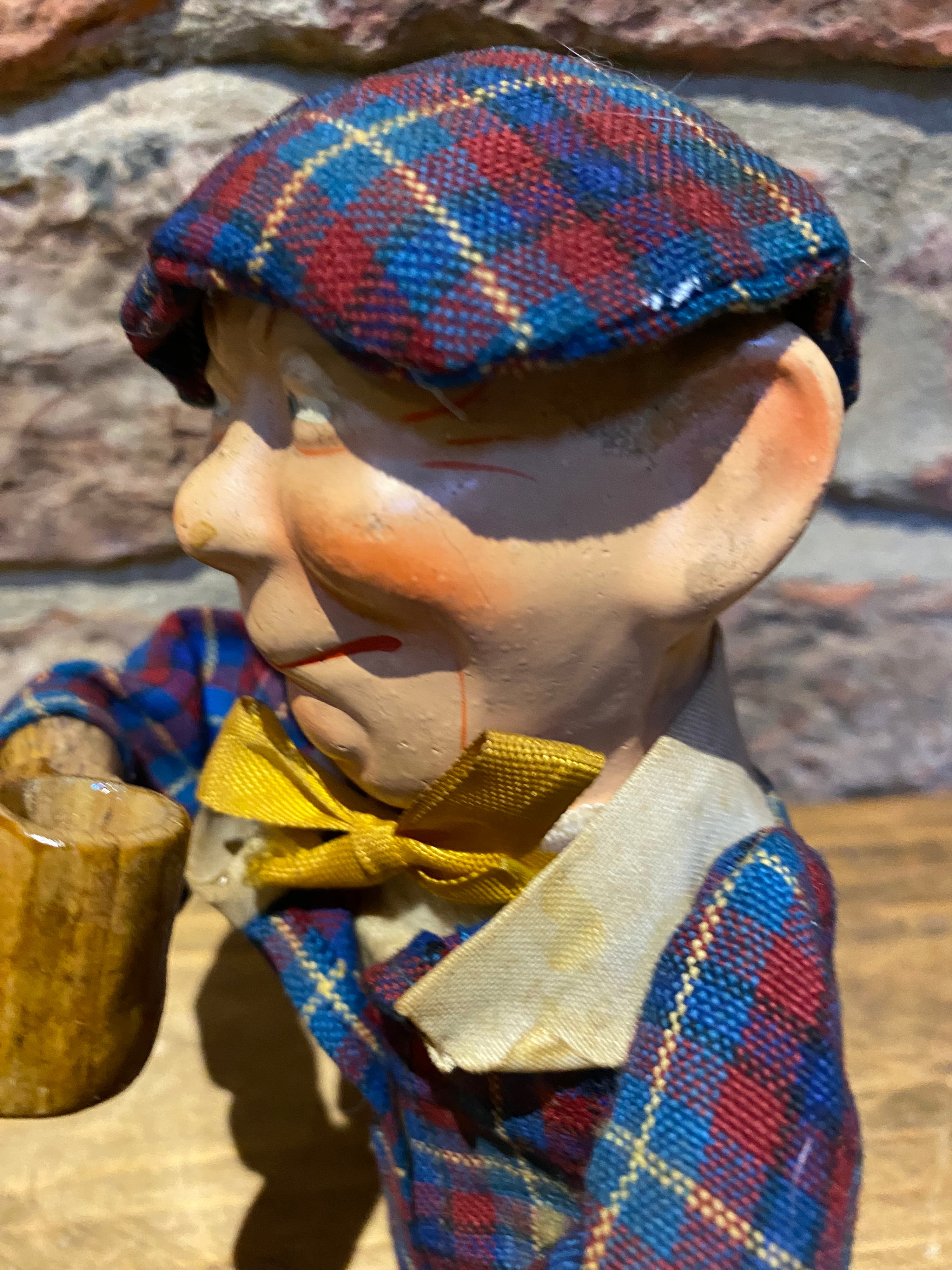 Vintage Drunk Man Push Puppet Toy