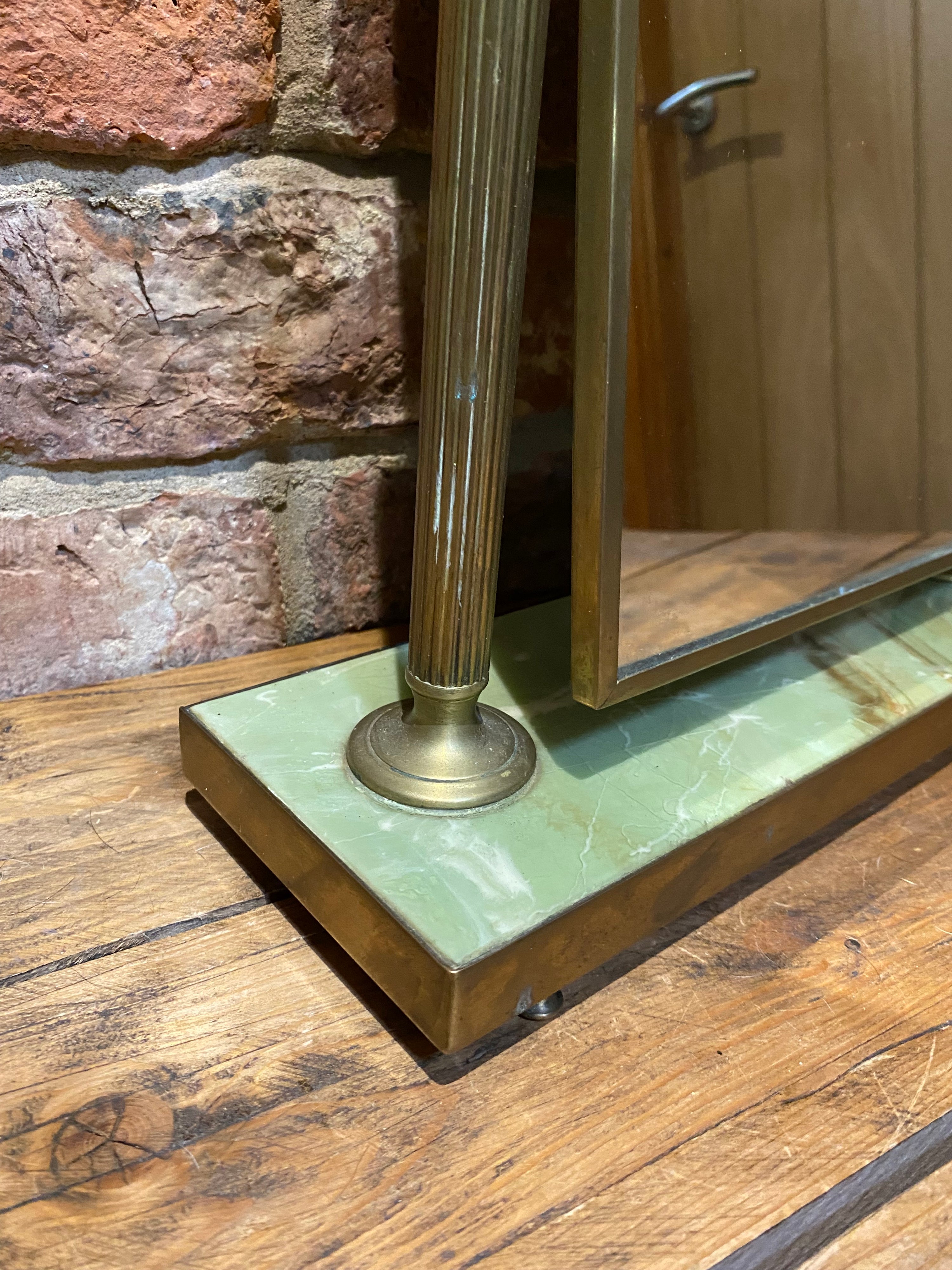 Onyx and Brass vanity mirror by Peerage