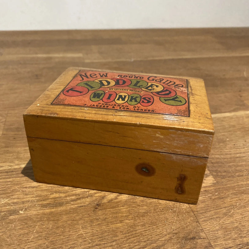 Antique Tiddledy Winks Box With Pieces, J Jaques & Son