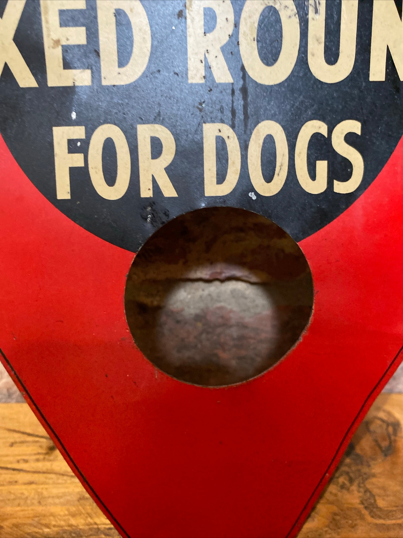 Vintage Small , Stamina Mixed Rounds For Dogs Tin Sign,