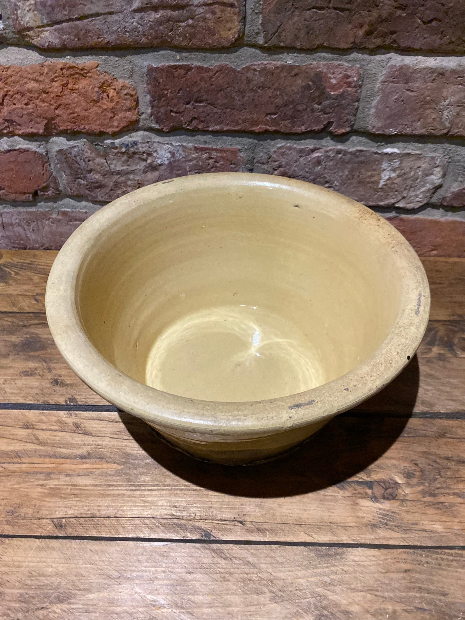 Vintage Dairy Bowl , Dough Proving Bowl, Pancheon , Earthenware