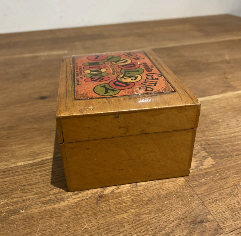 Antique Tiddledy Winks Box With Pieces, J Jaques & Son