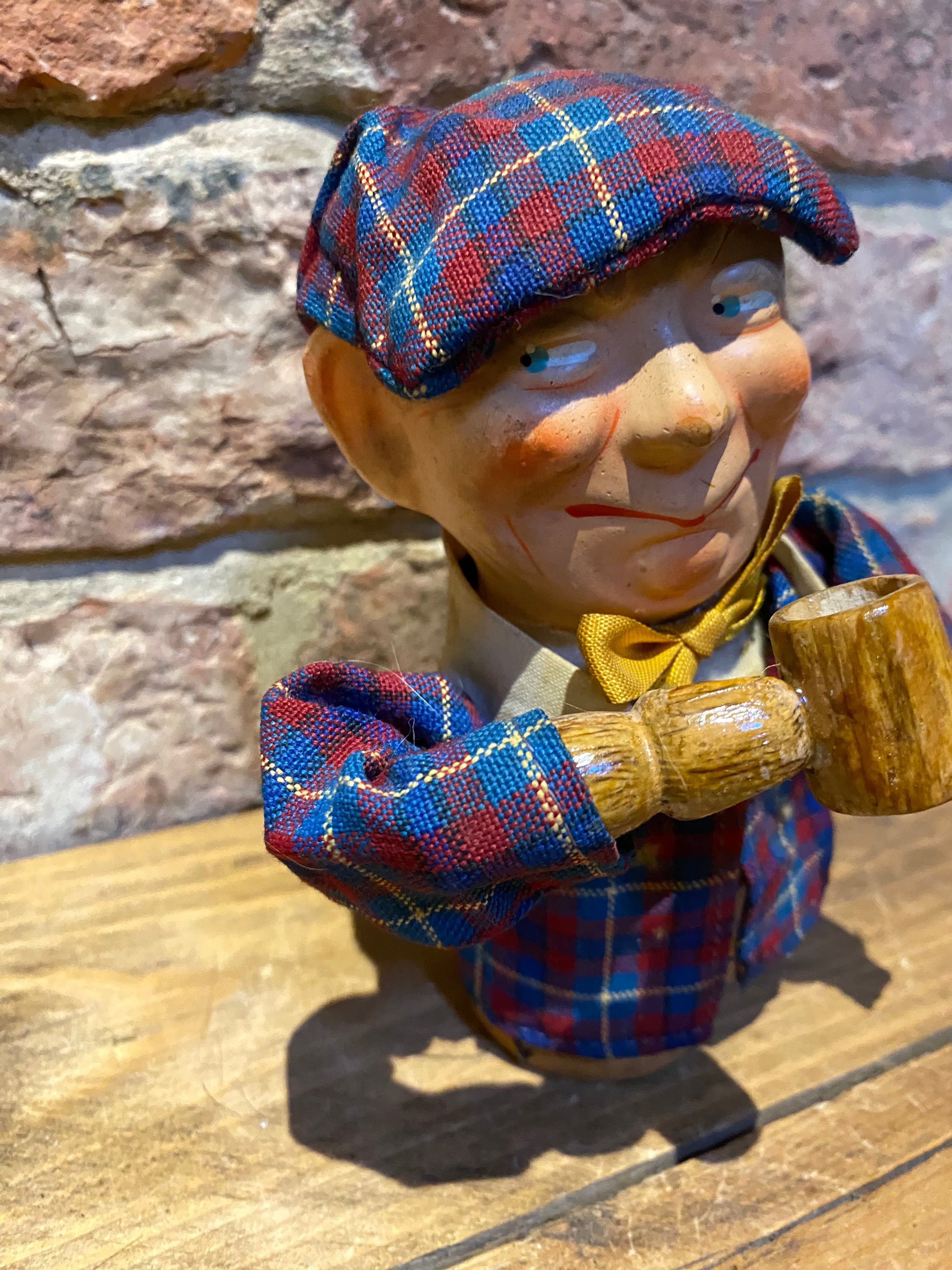 Vintage Drunk Man Push Puppet Toy