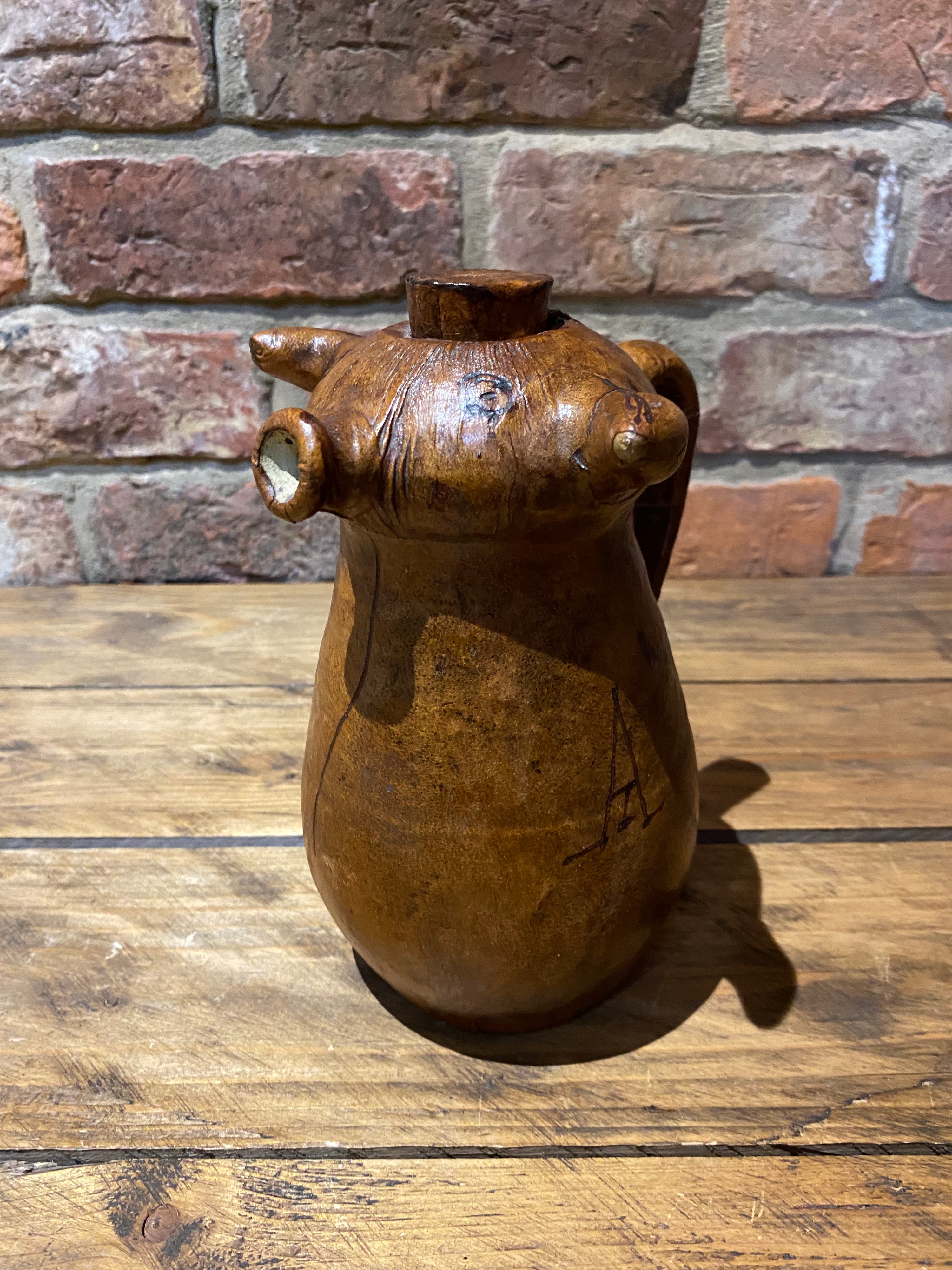 Vintage Spanish Leather Covered Jug or Bottle | Leather Decanter | Junkaholic Vintage UK