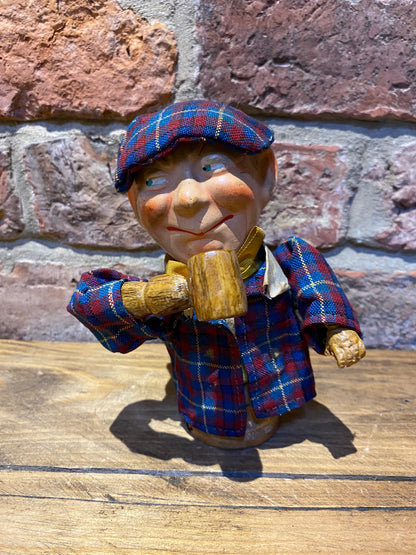 Vintage Drunk Man Push Puppet Toy