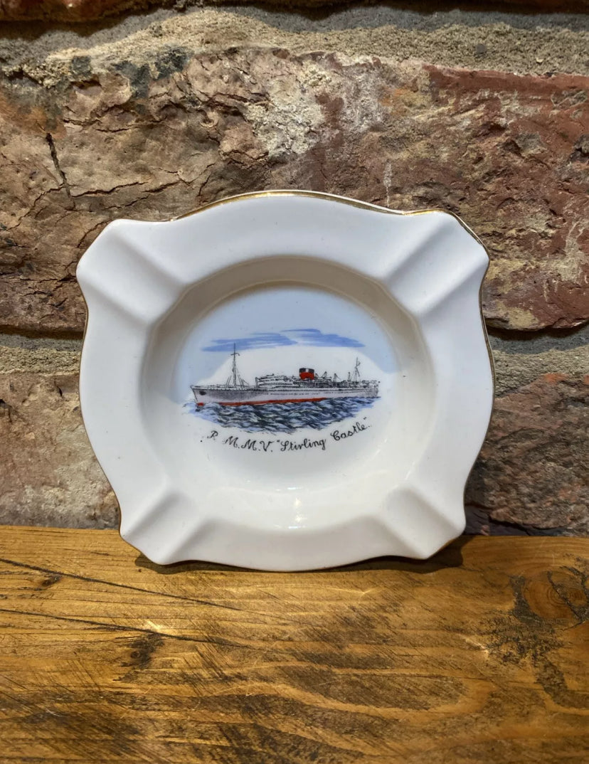 Rare RMMV Stirling Castle , Ship , Liner, Cruise Ship , Ashtray. Salibury China