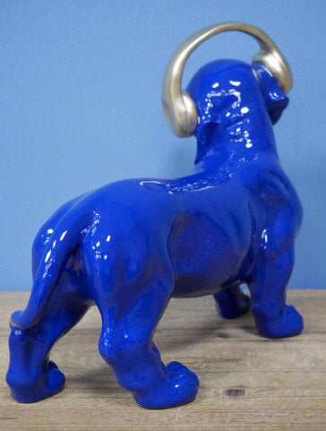 Blue Dog With Headphones