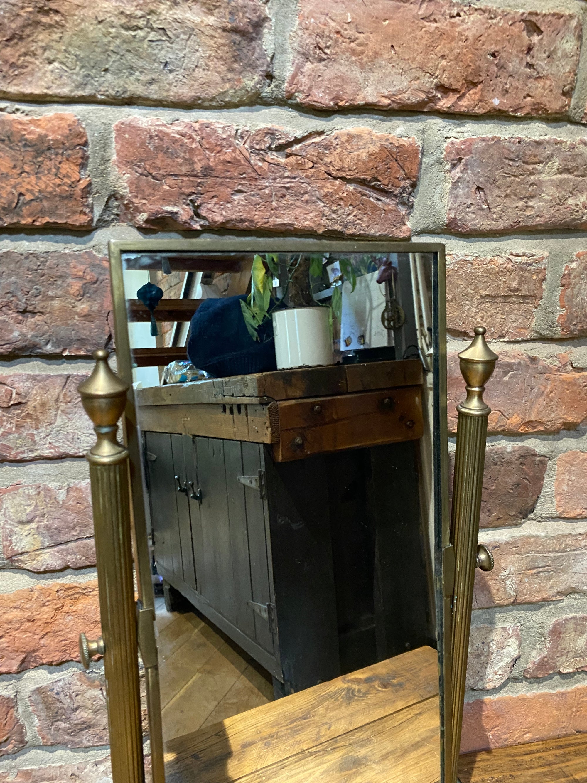 Onyx and Brass vanity mirror by Peerage