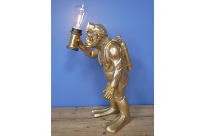 Scuba Sid Golden Chimp Lamp