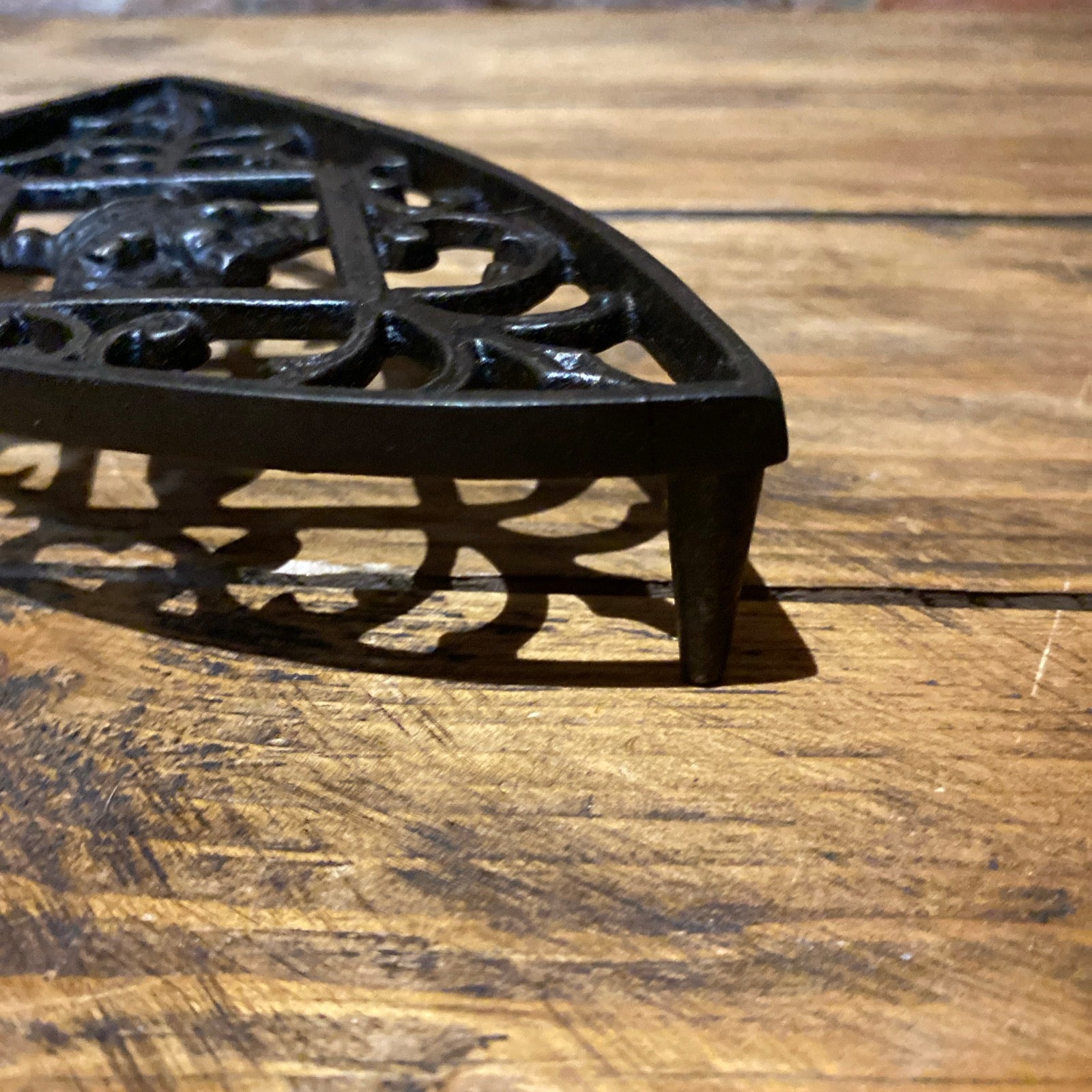 Vintage Cast , Iron Trivet , Crown Design