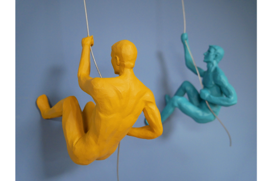 Abseiling Men | One Yellow One Blue