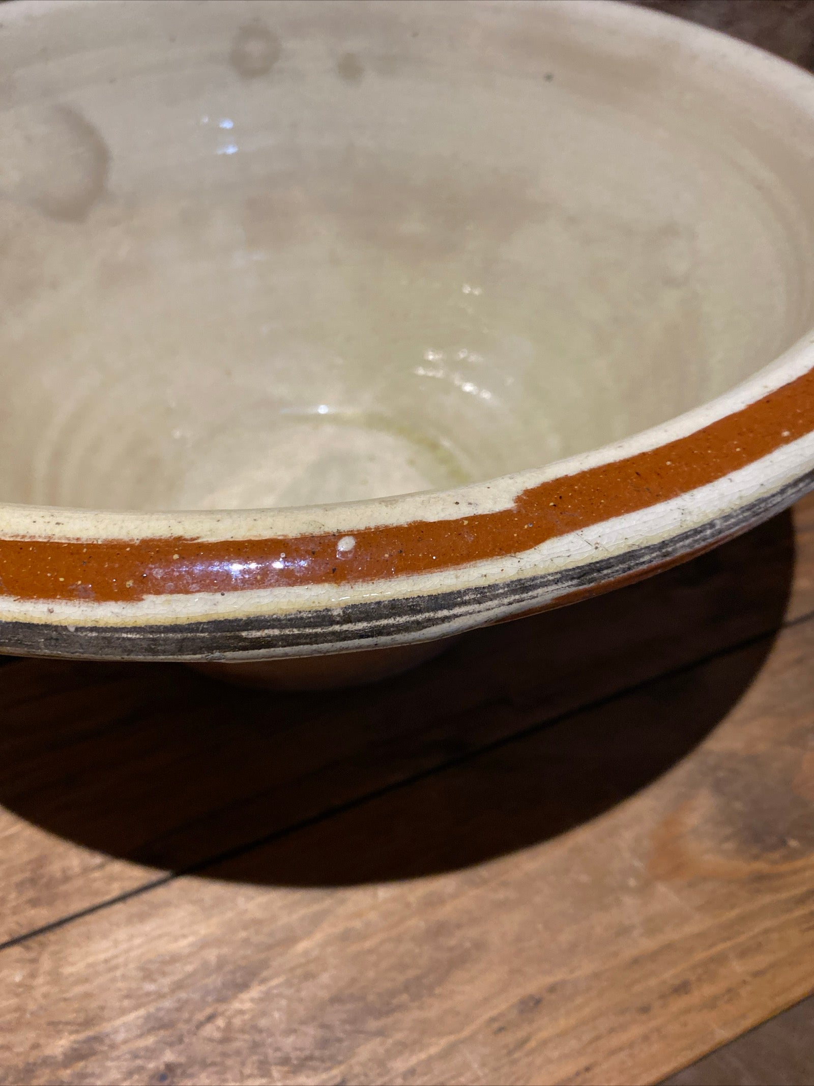 Vintage Dairy Bowl , Dough Proving Bowl, Pancheon , Earthenware