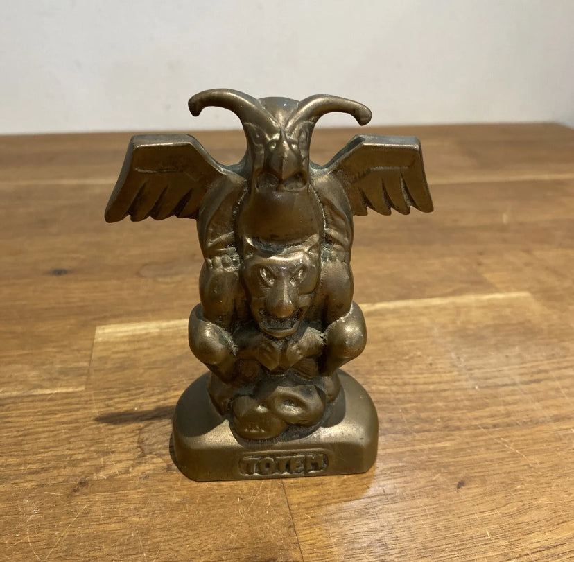 Vintage Heavy Brass Totem Native American Figure | Junkaholic Vintage UK