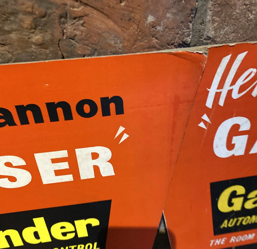 Pair Of Cannon “gasmiser” Gasminder Cardboard Display Signs