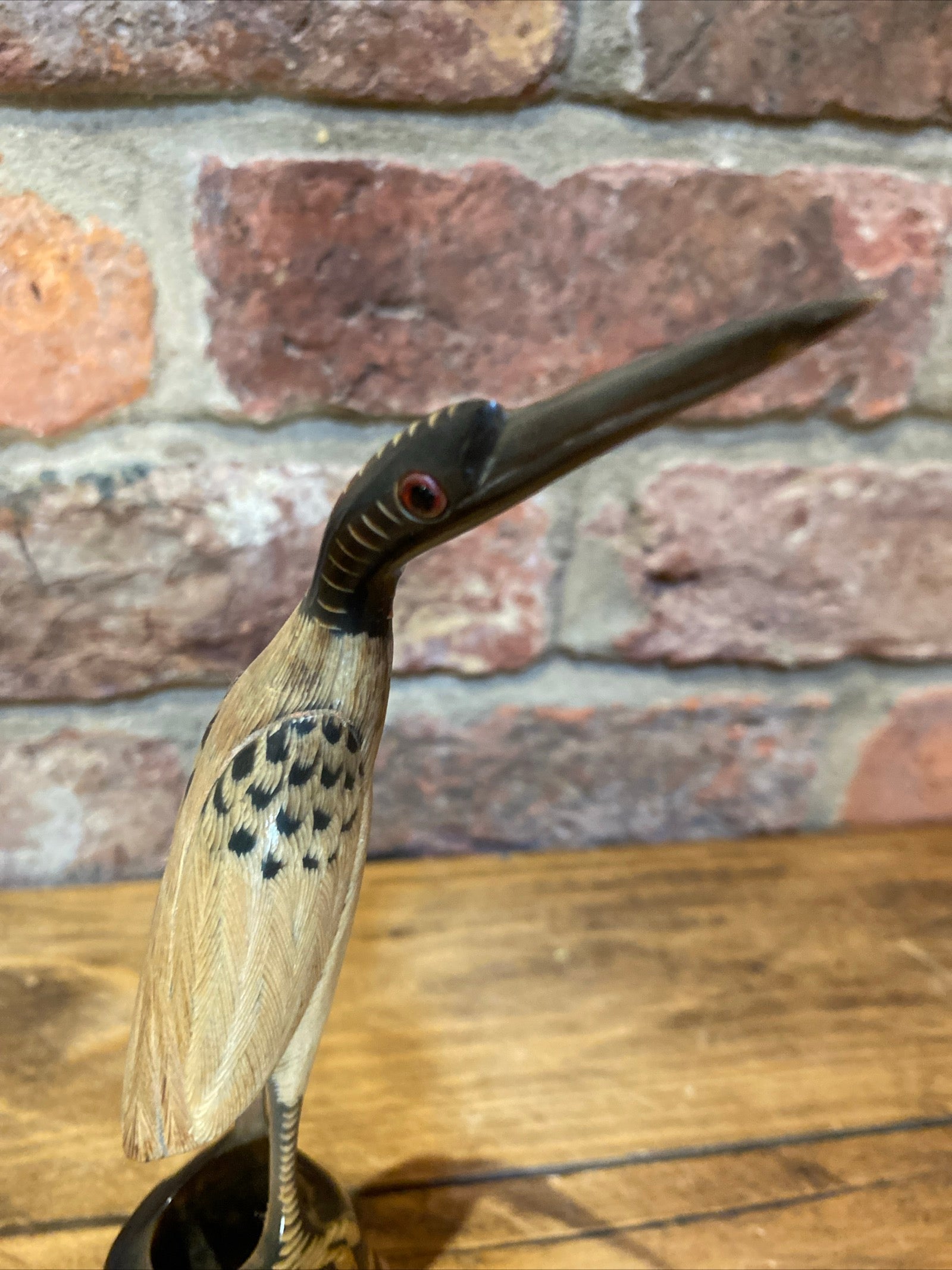 Vintage Bird Ornament, Carved Horn