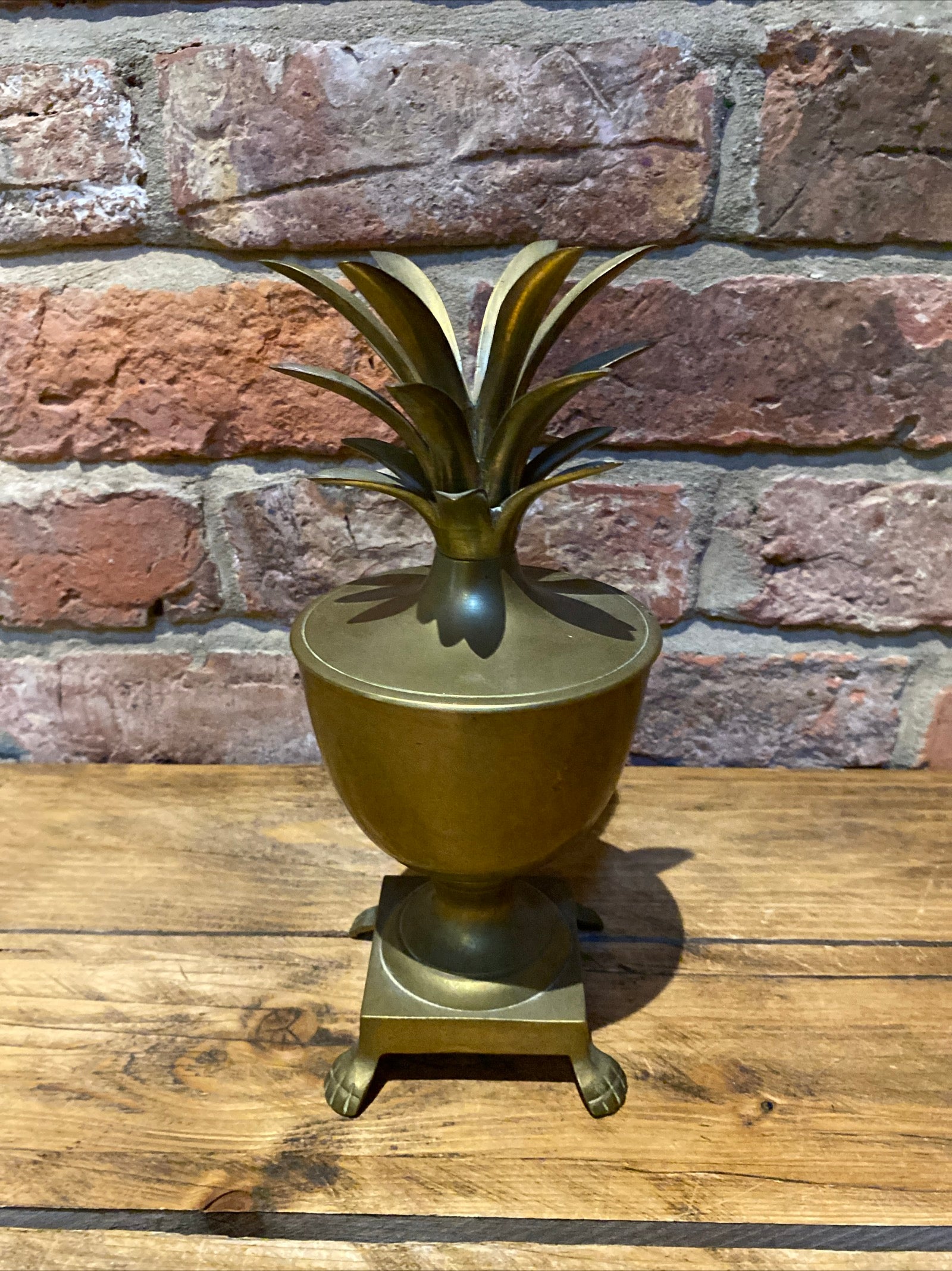 Vintage Brass Urn / Candle Holder , In Shape Of A Pineapple