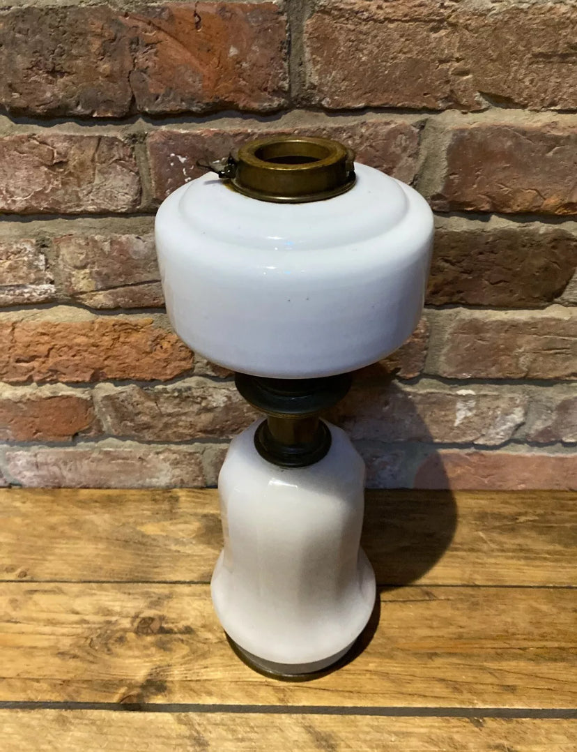 Antique/ Vintage Oil Lamp Base , Milk Glass, Large