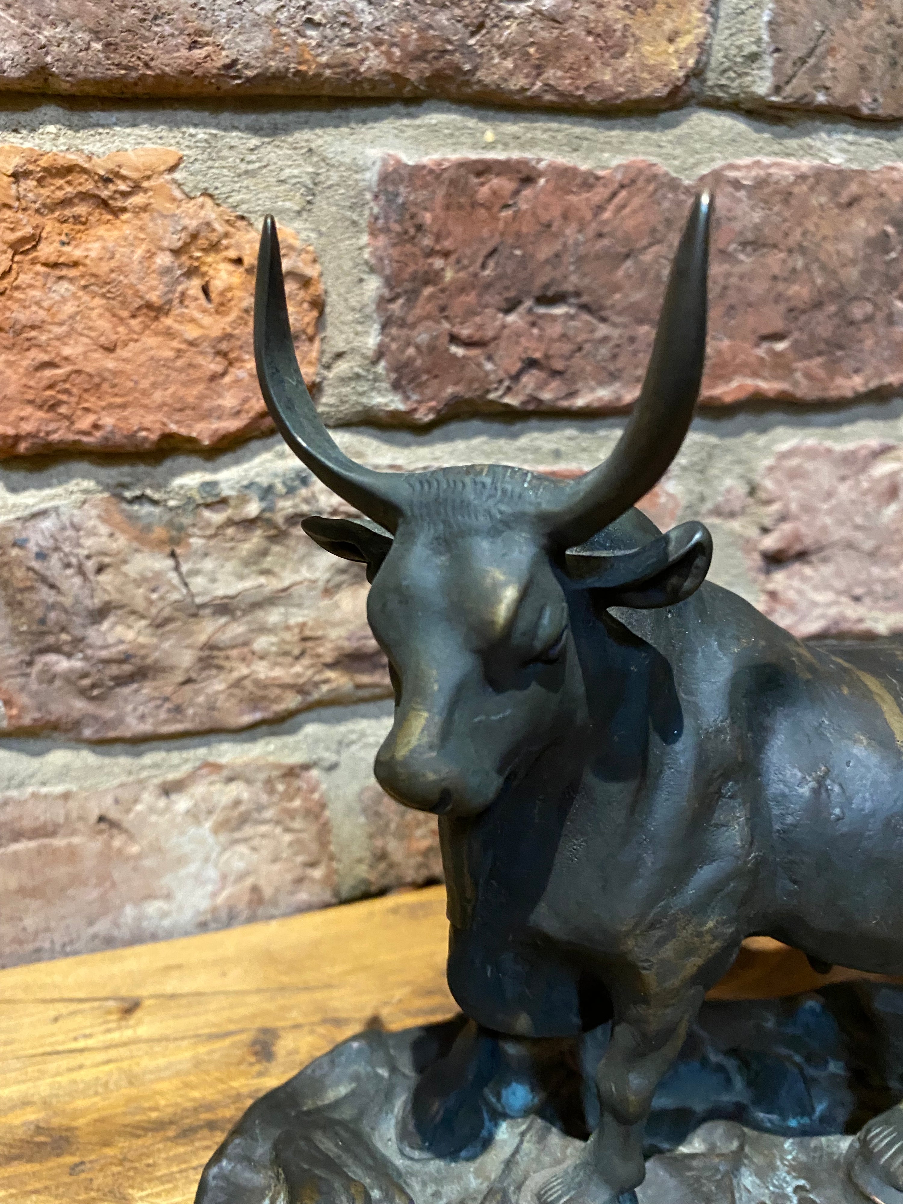 Handsome Ornamental Bronze Bull Figure | Junkaholic Vintage | UK