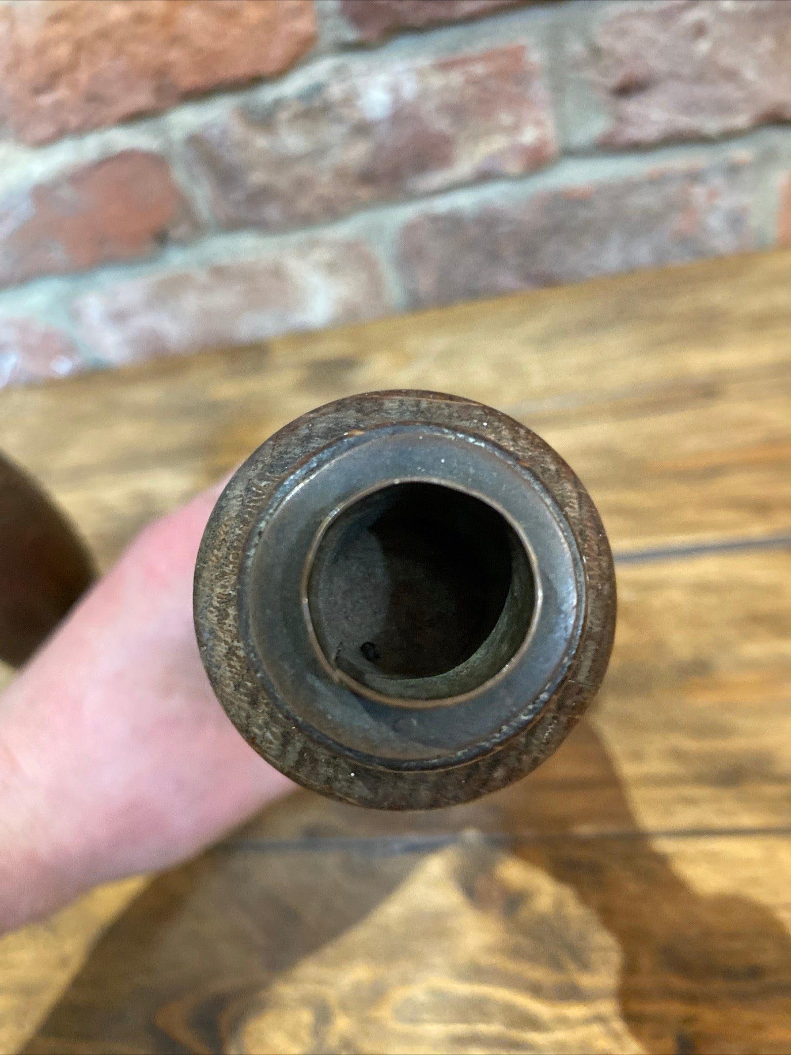 Pair Of Antique Turned Wood Candlesticks