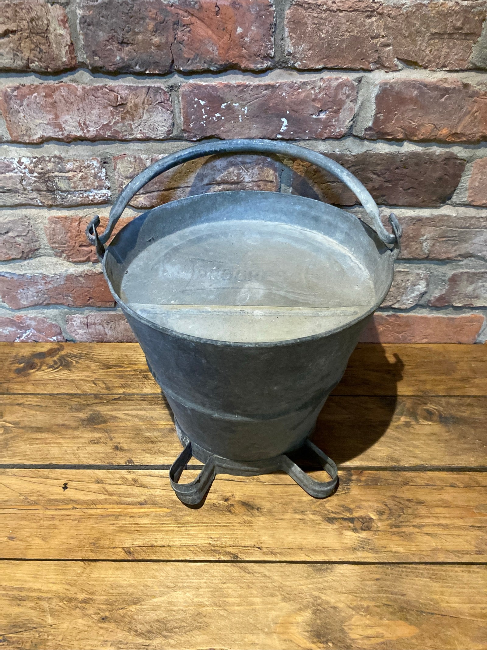 Vintage Galvanised Progress Milking Bucket/ Pale