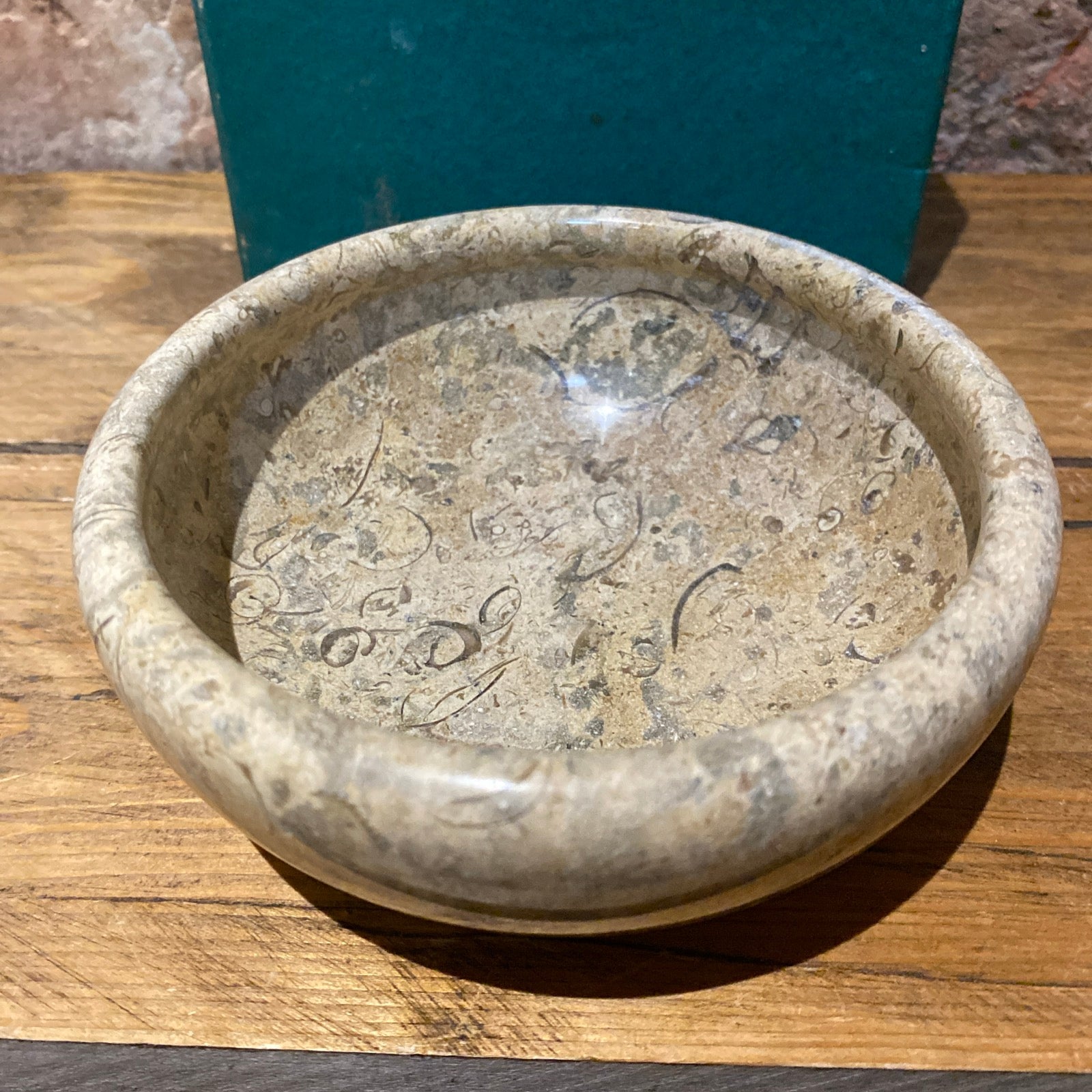 Vintage Fossilstone 5” Bowl, British Fossils