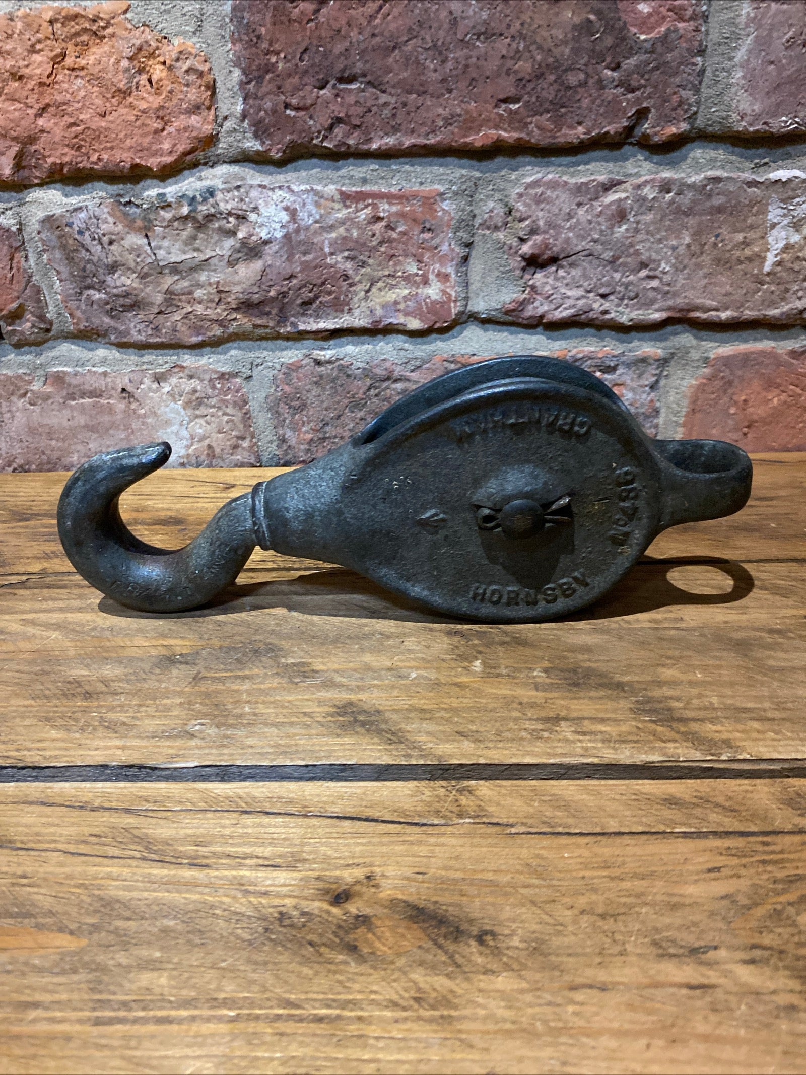 Vintage Hornsby Pulley And Hook , Military Broad Arrow