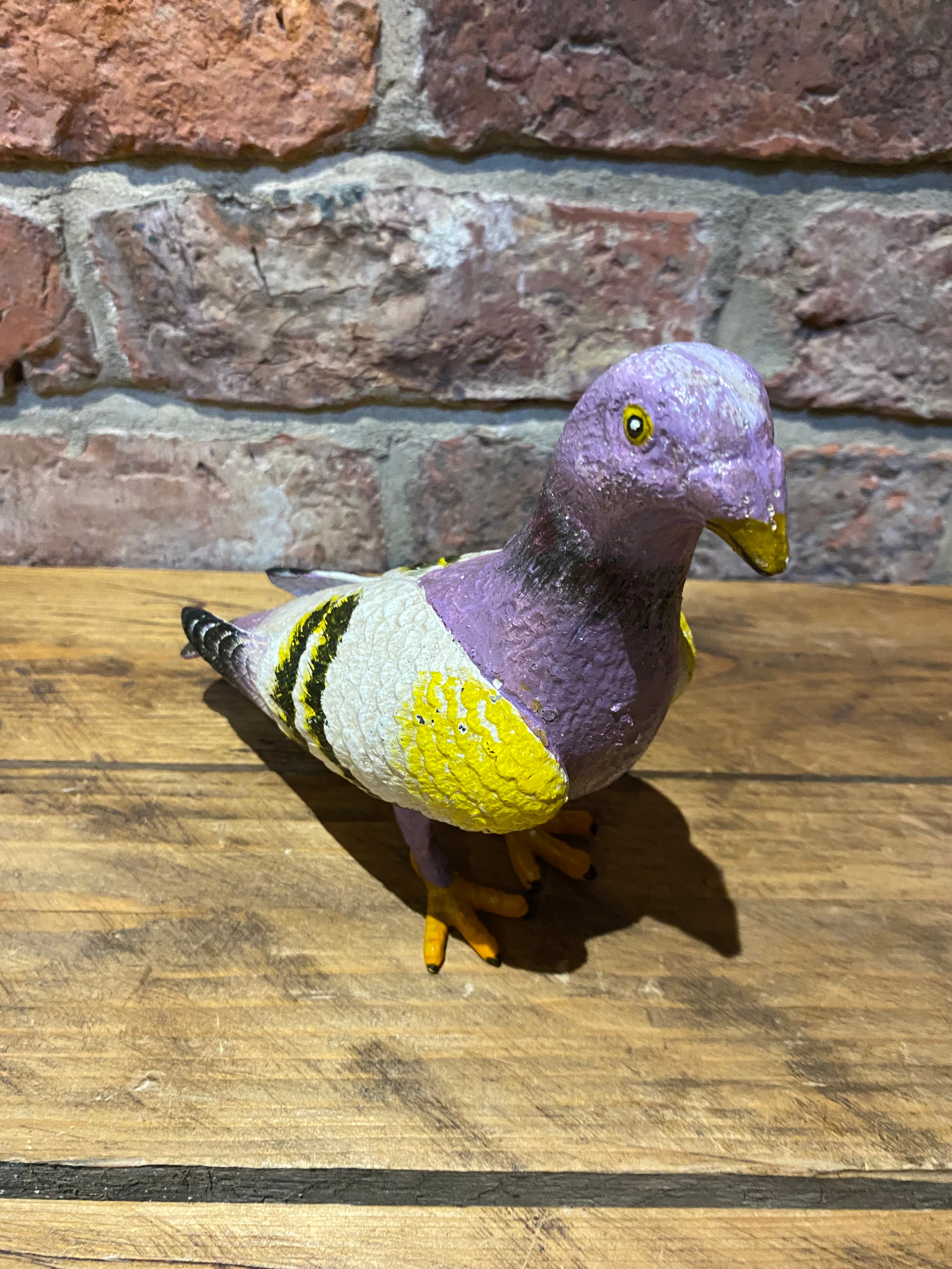 Cast Iron Painted Pigeon Ornament