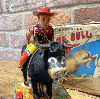 Rare Linemar Toys ( Marx) Tinplate Bubbling Bull Toy
