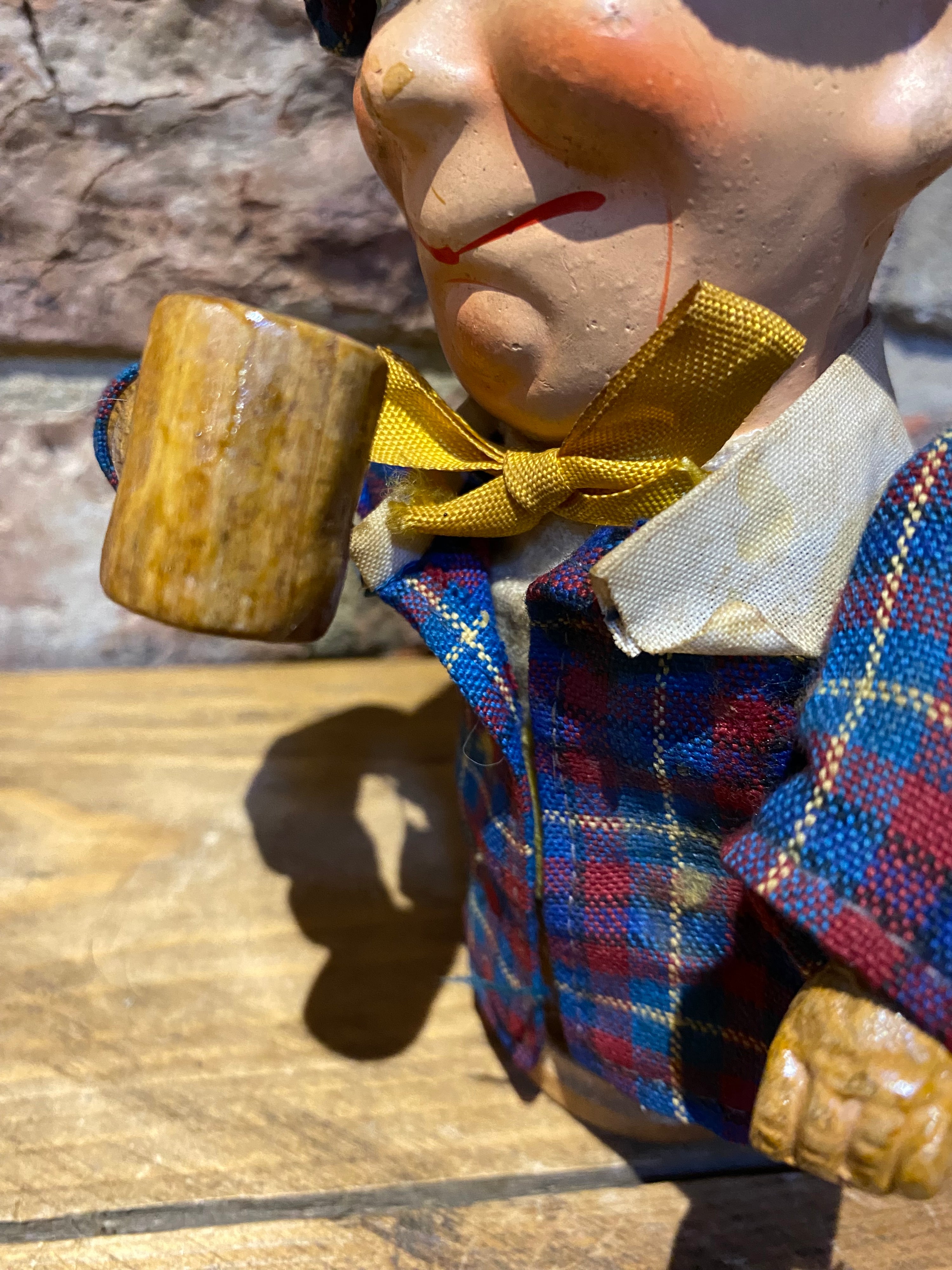 Vintage Drunk Man Push Puppet Toy