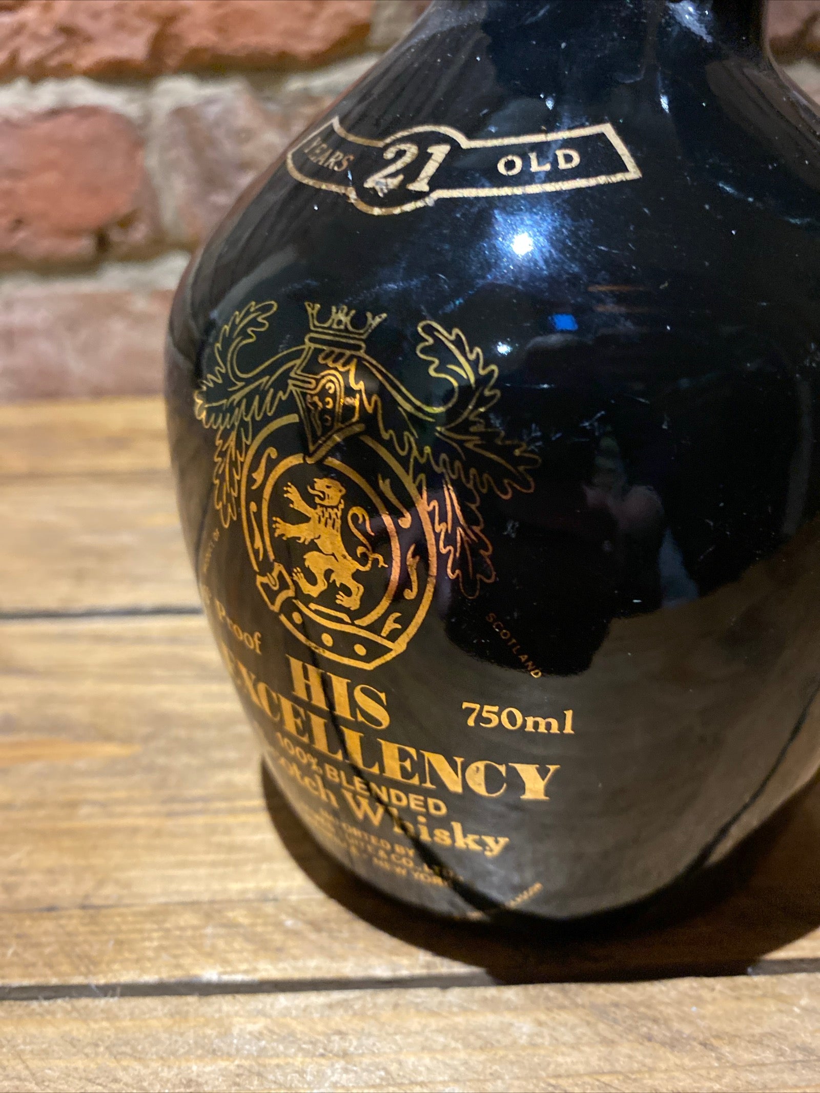 Vintage His Excellency Scotch Whisky Bottle