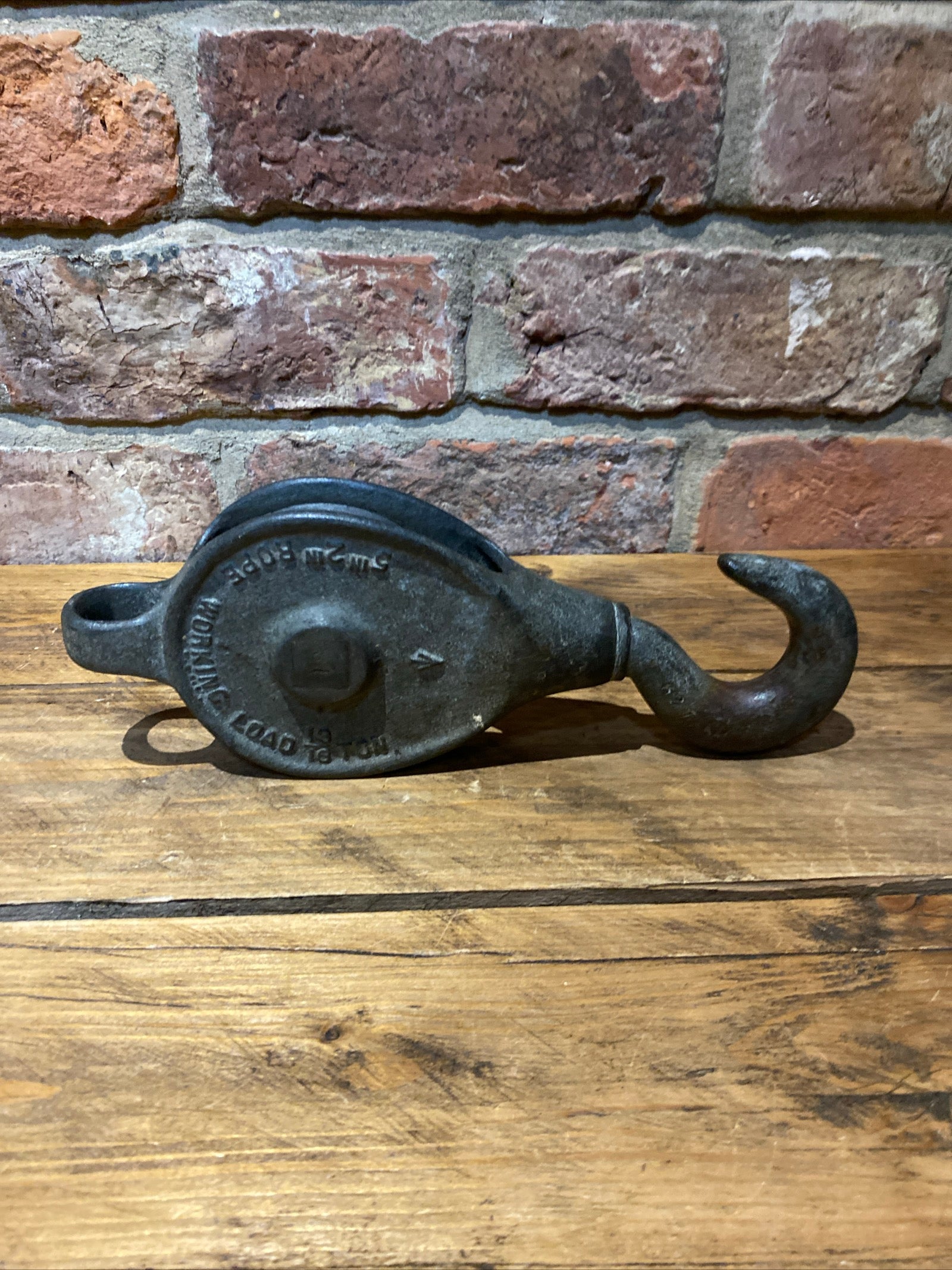 Vintage Hornsby Pulley And Hook , Military Broad Arrow