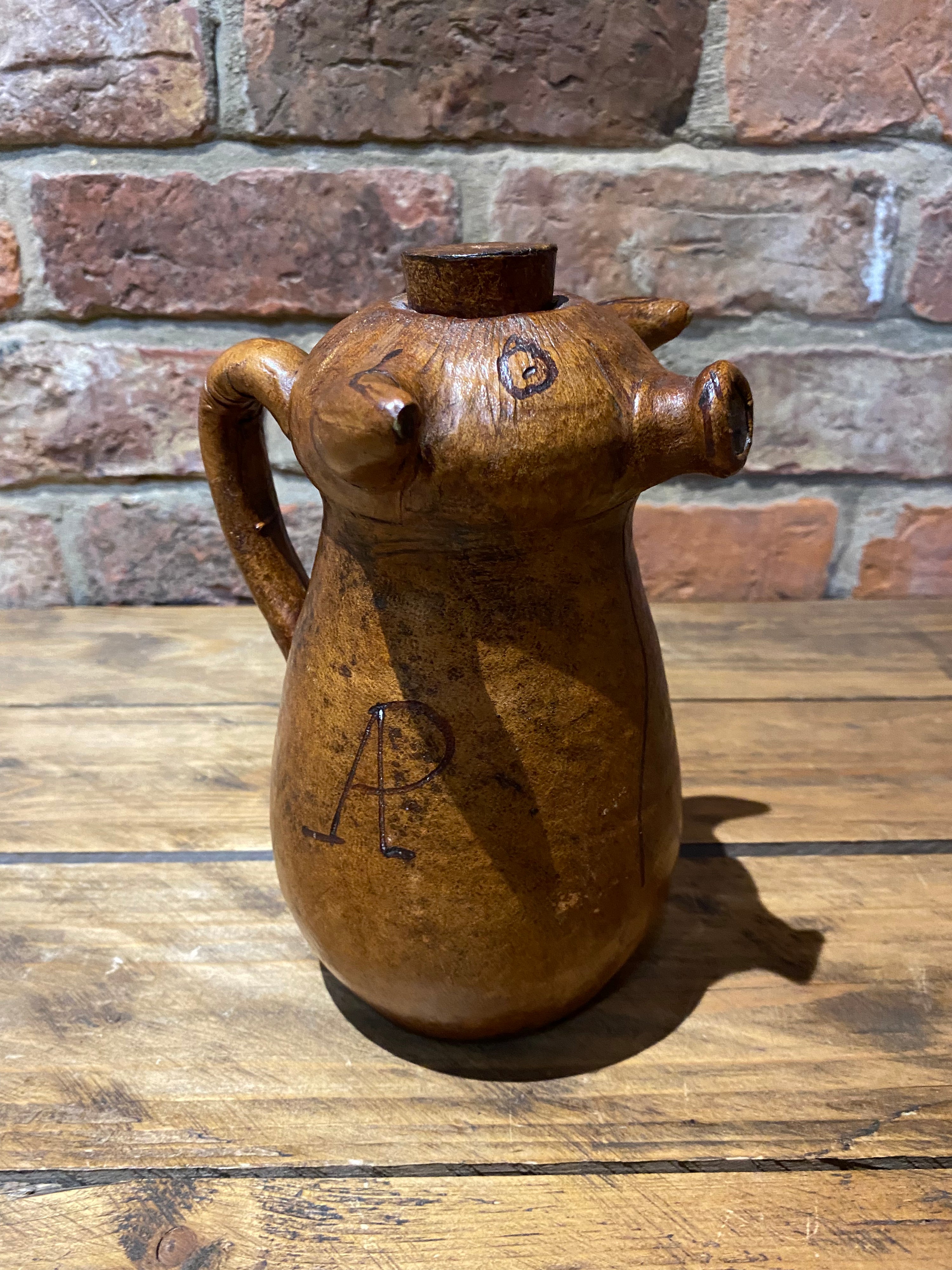 Vintage Spanish Leather Covered Jug or Bottle | Leather Decanter | Junkaholic Vintage UK