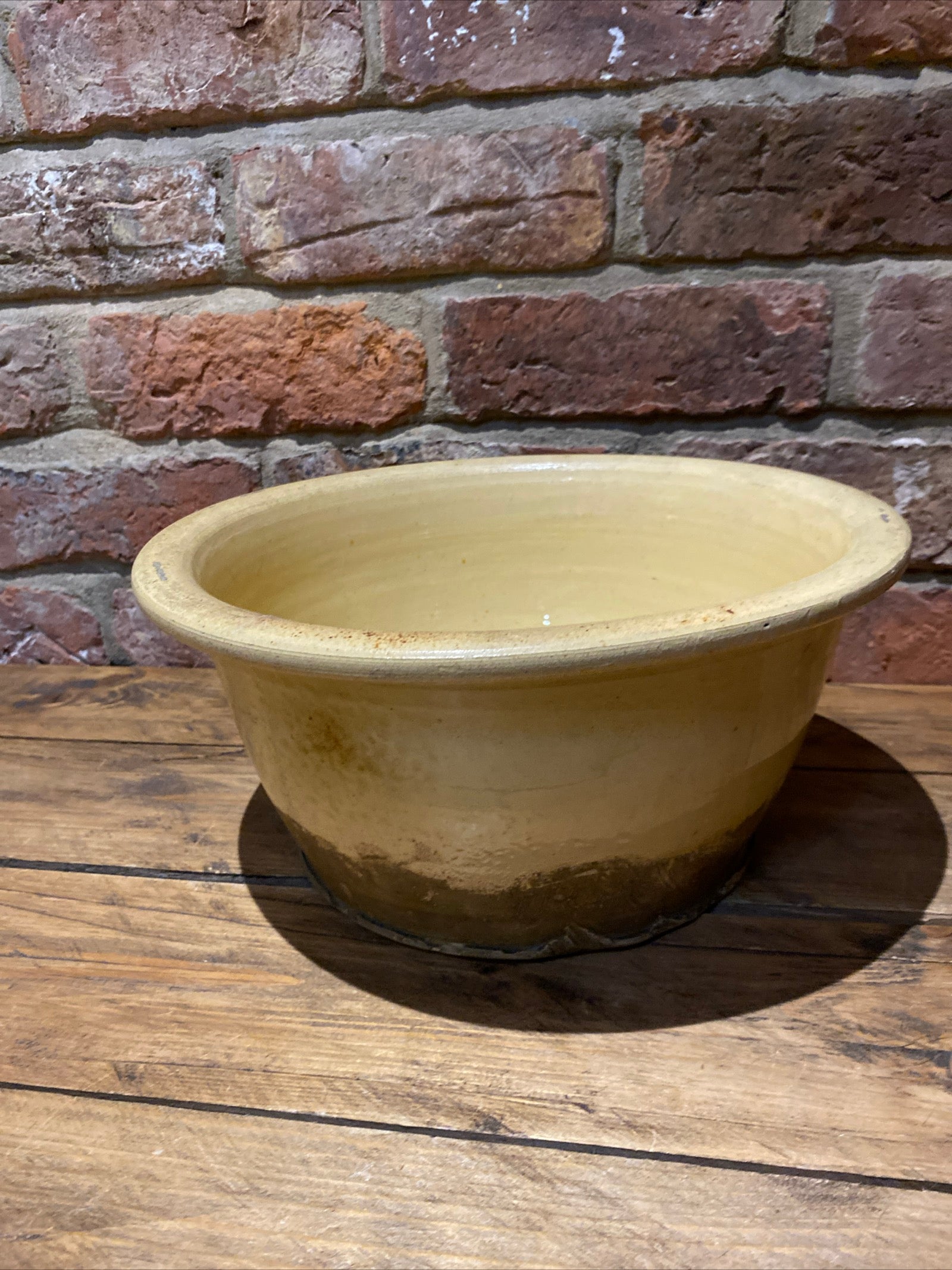 Vintage Dairy Bowl , Dough Proving Bowl, Pancheon , Earthenware