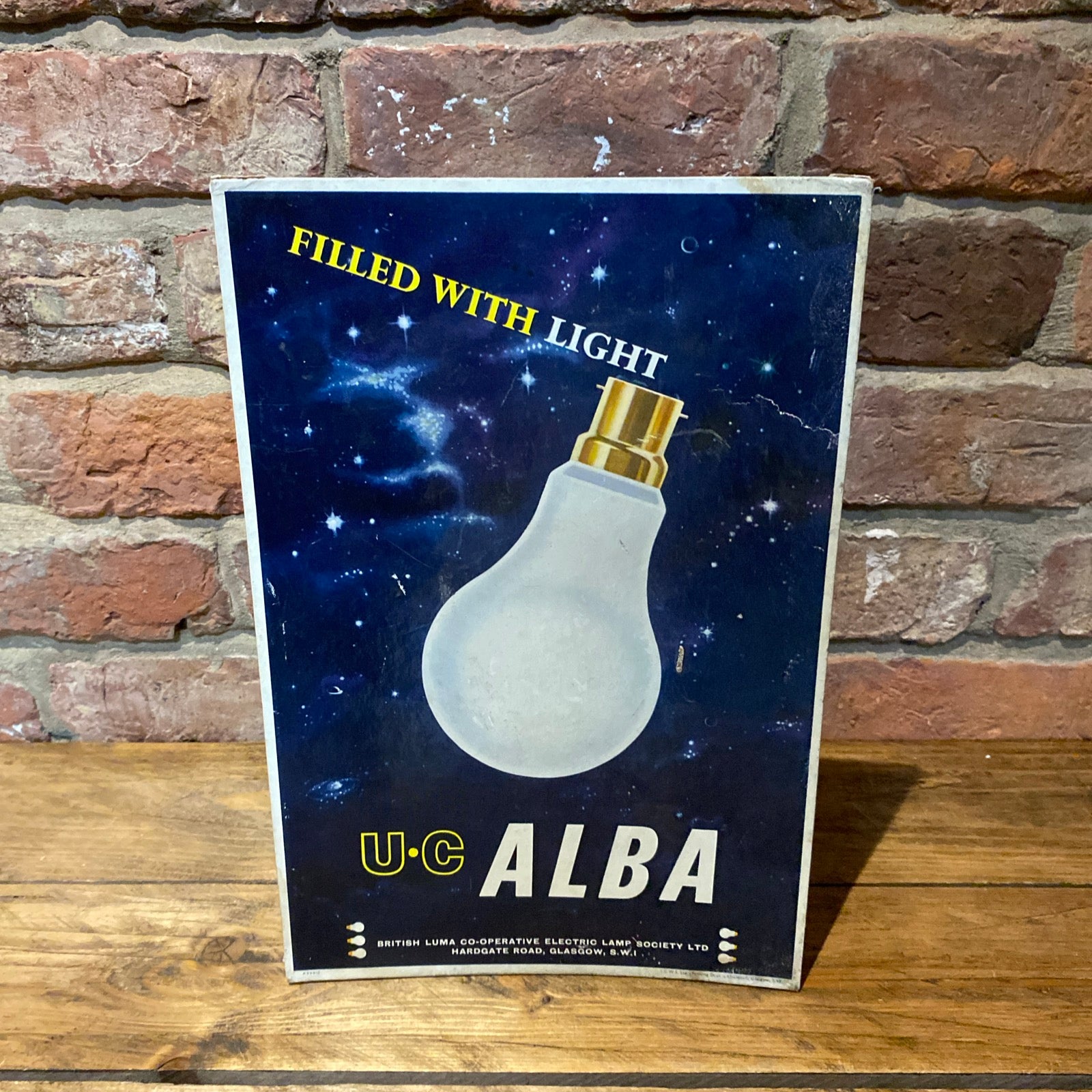 Vintage Alba British Luma Advertising Showcard