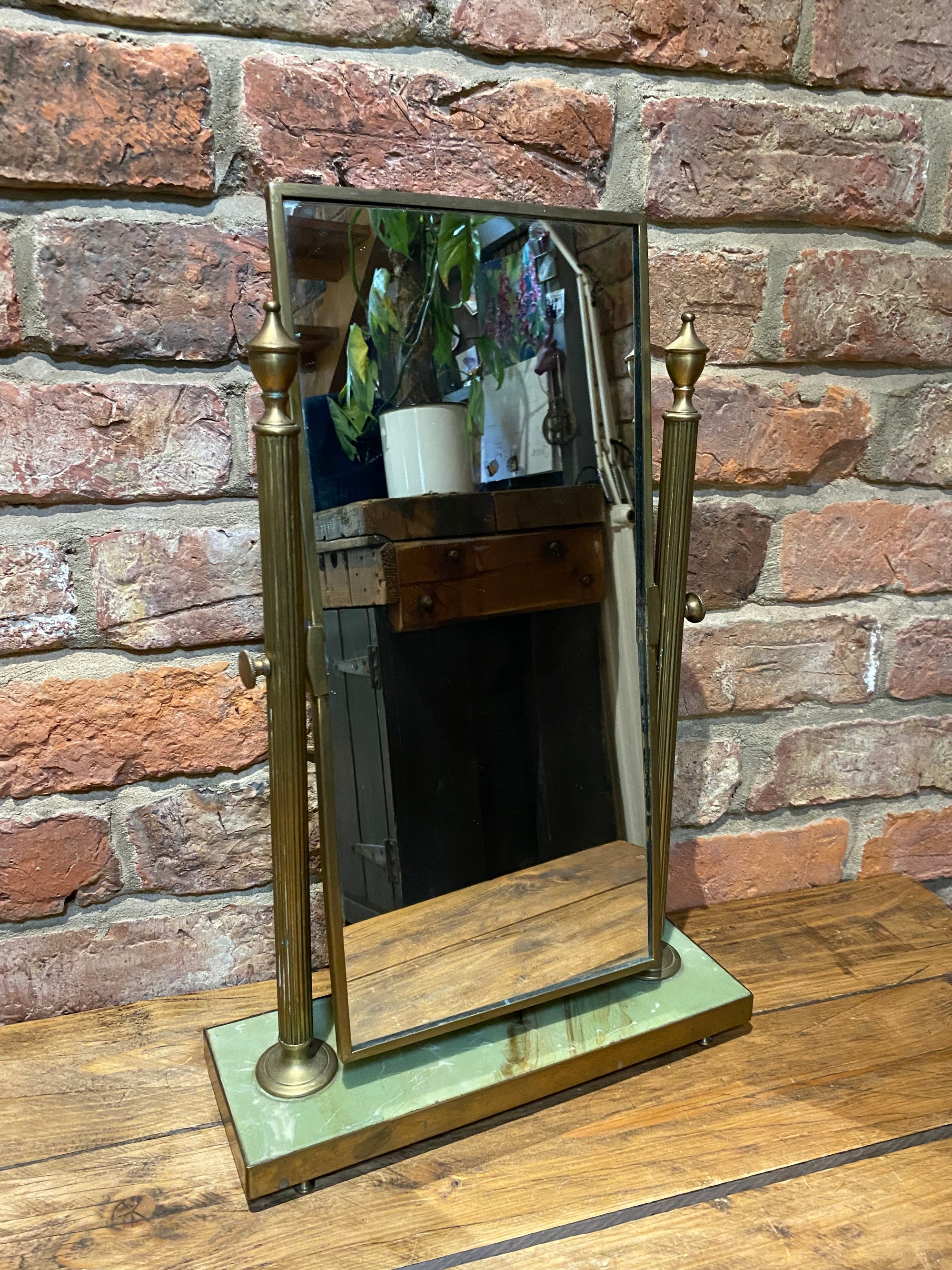 Onyx and Brass vanity mirror by Peerage