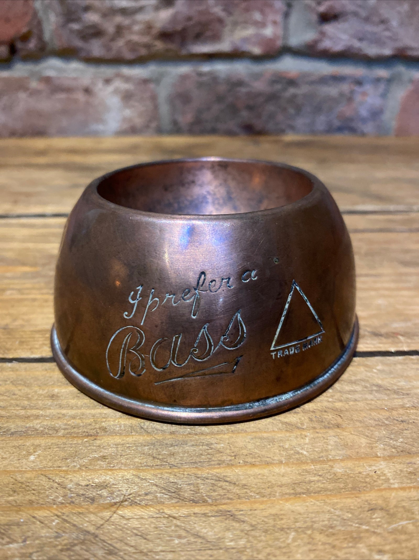 Vintage Copper Bass Ashtray , Early Version