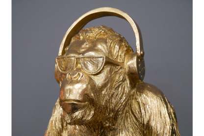 Golden Gorilla with Headphones