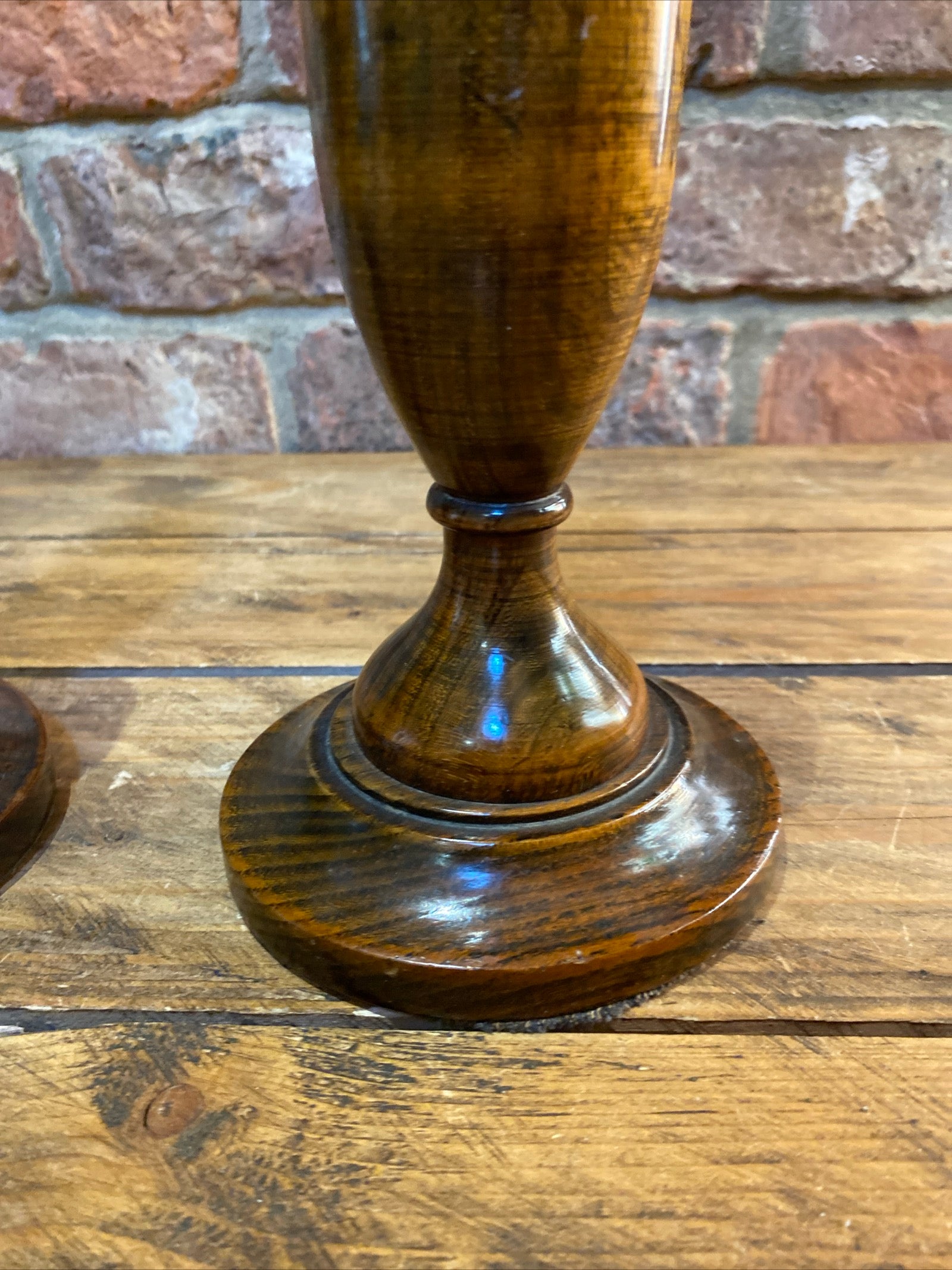 Antique Turned Wood Candlesticks