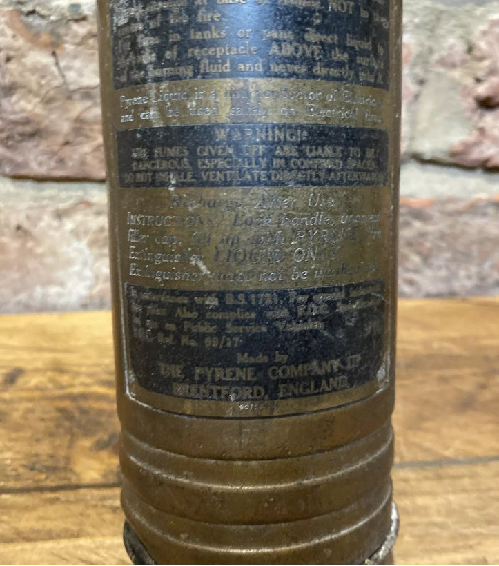 Vintage Pyrene Fire Extinguisher | Brass