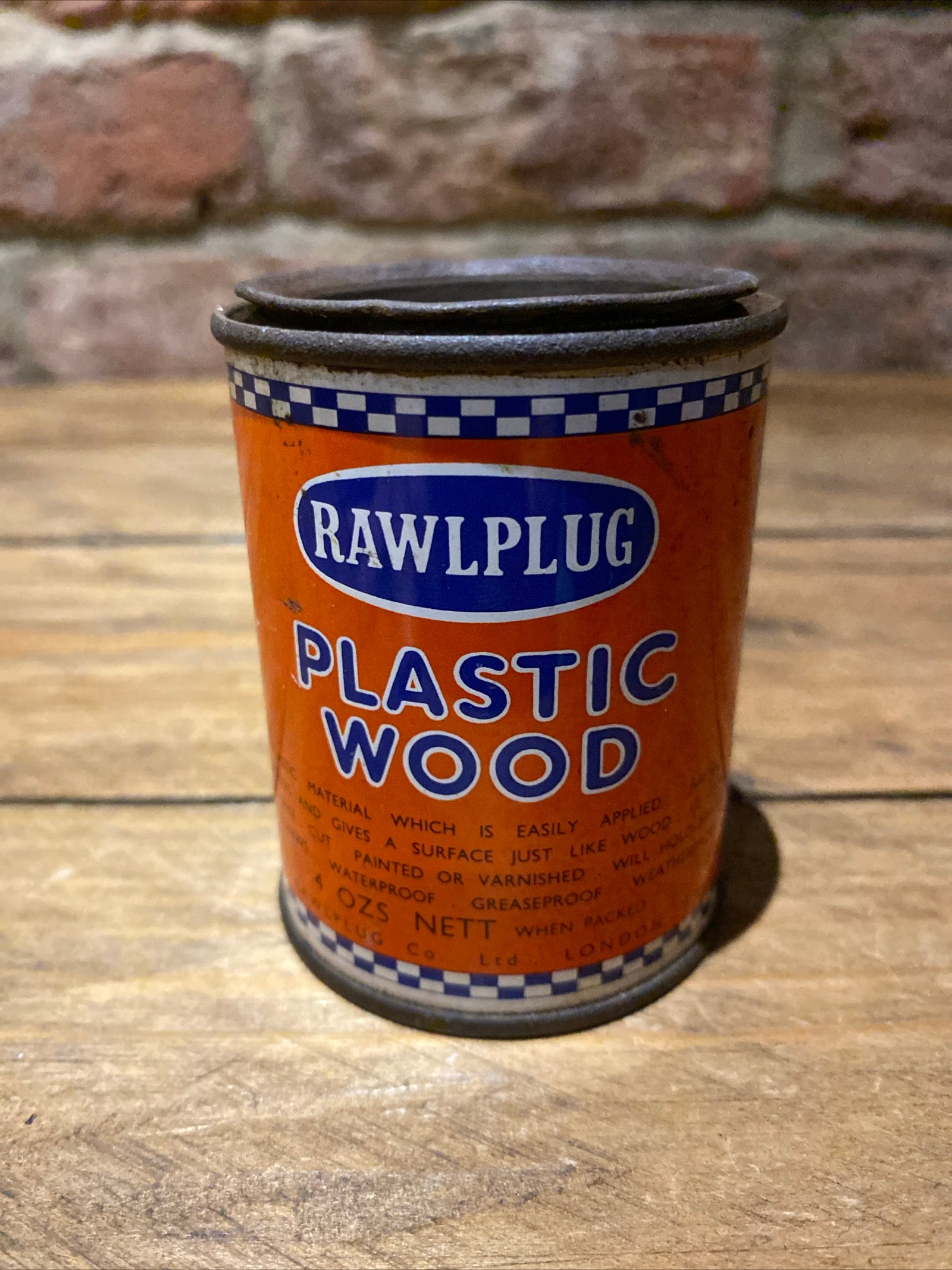 Vintage Rawlplug Plastic Wood Tin