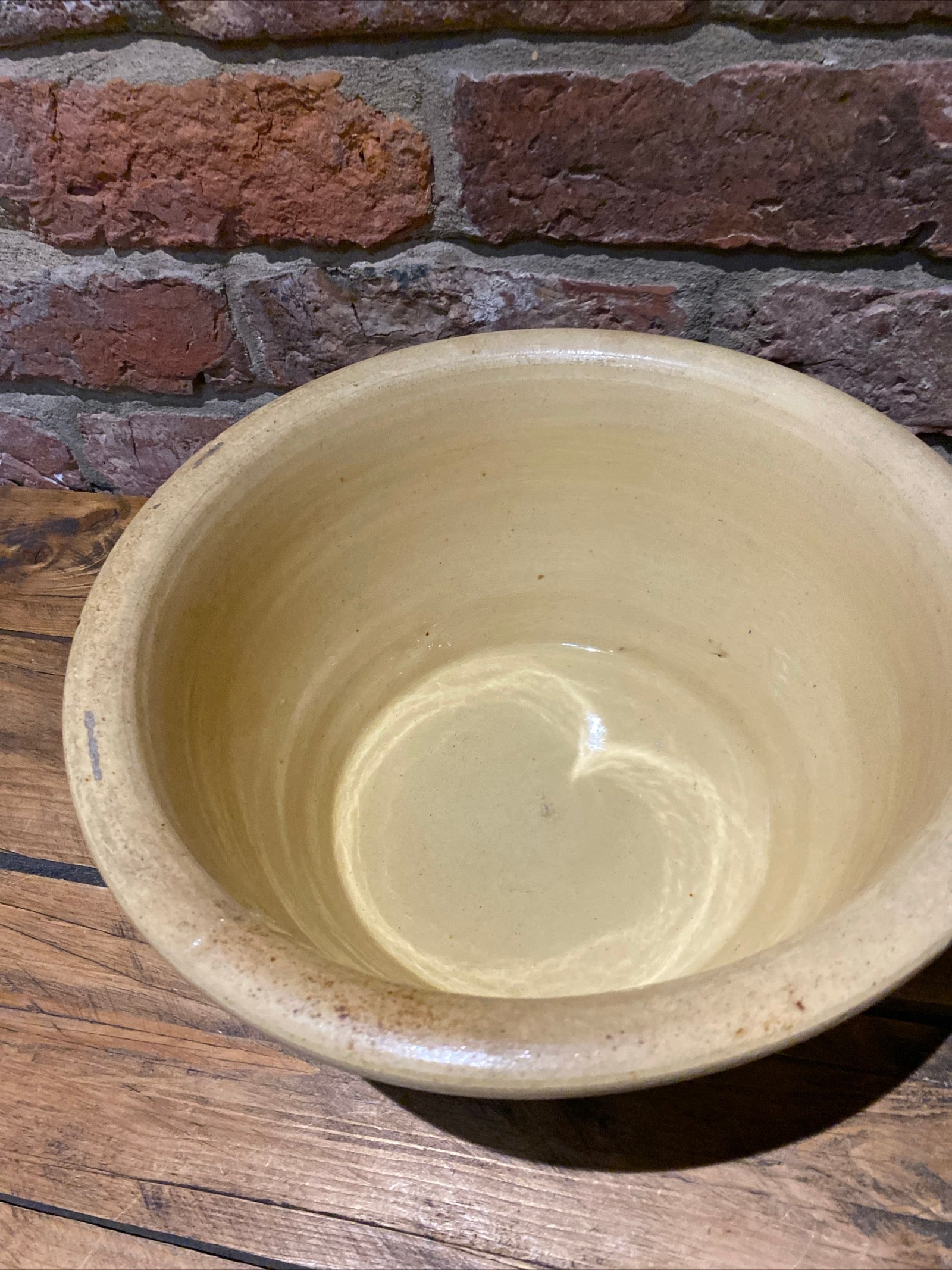 Vintage Dairy Bowl , Dough Proving Bowl, Pancheon , Earthenware