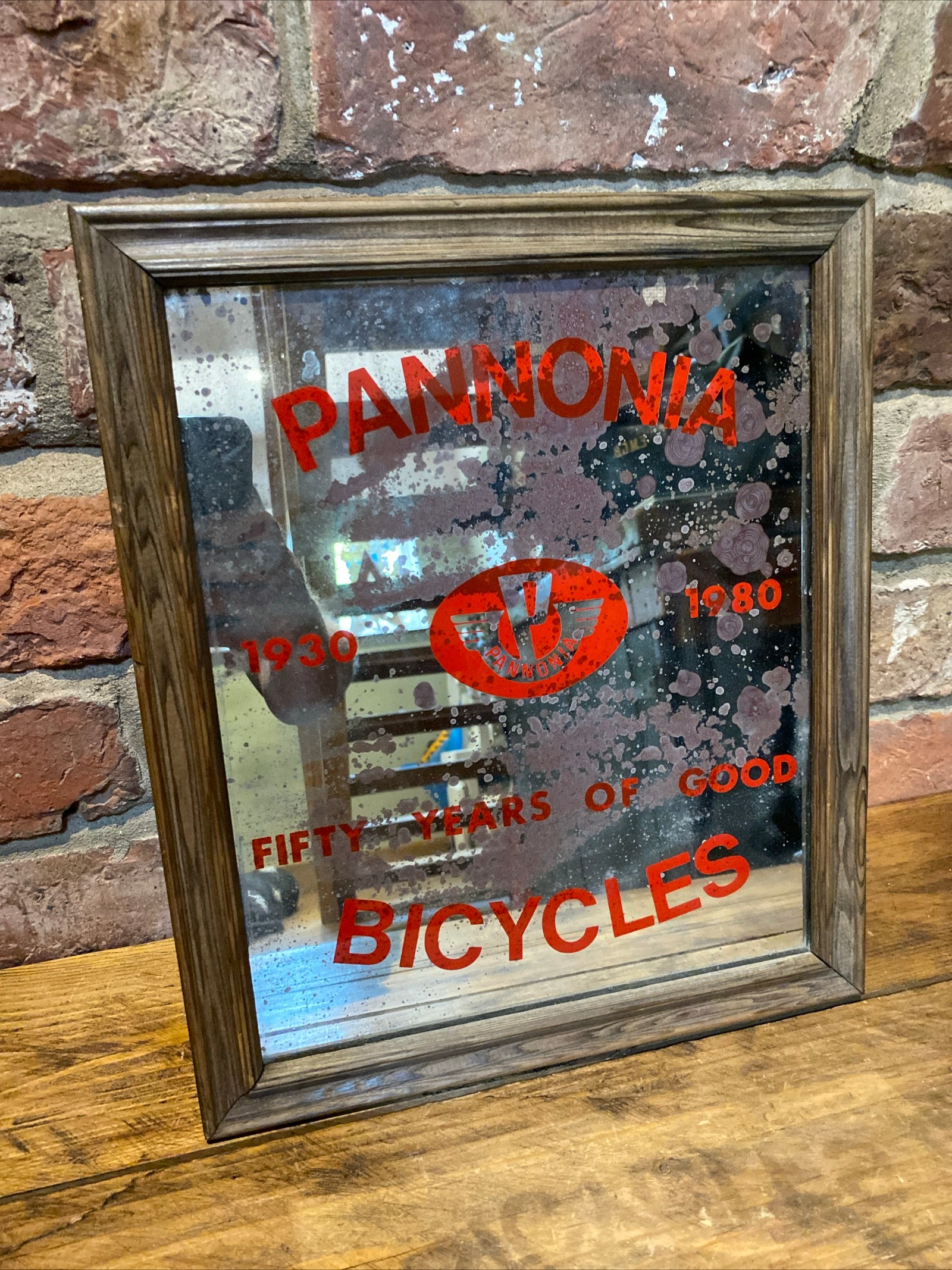 Original Pannonia Bicycles Advertising Mirror , 1980