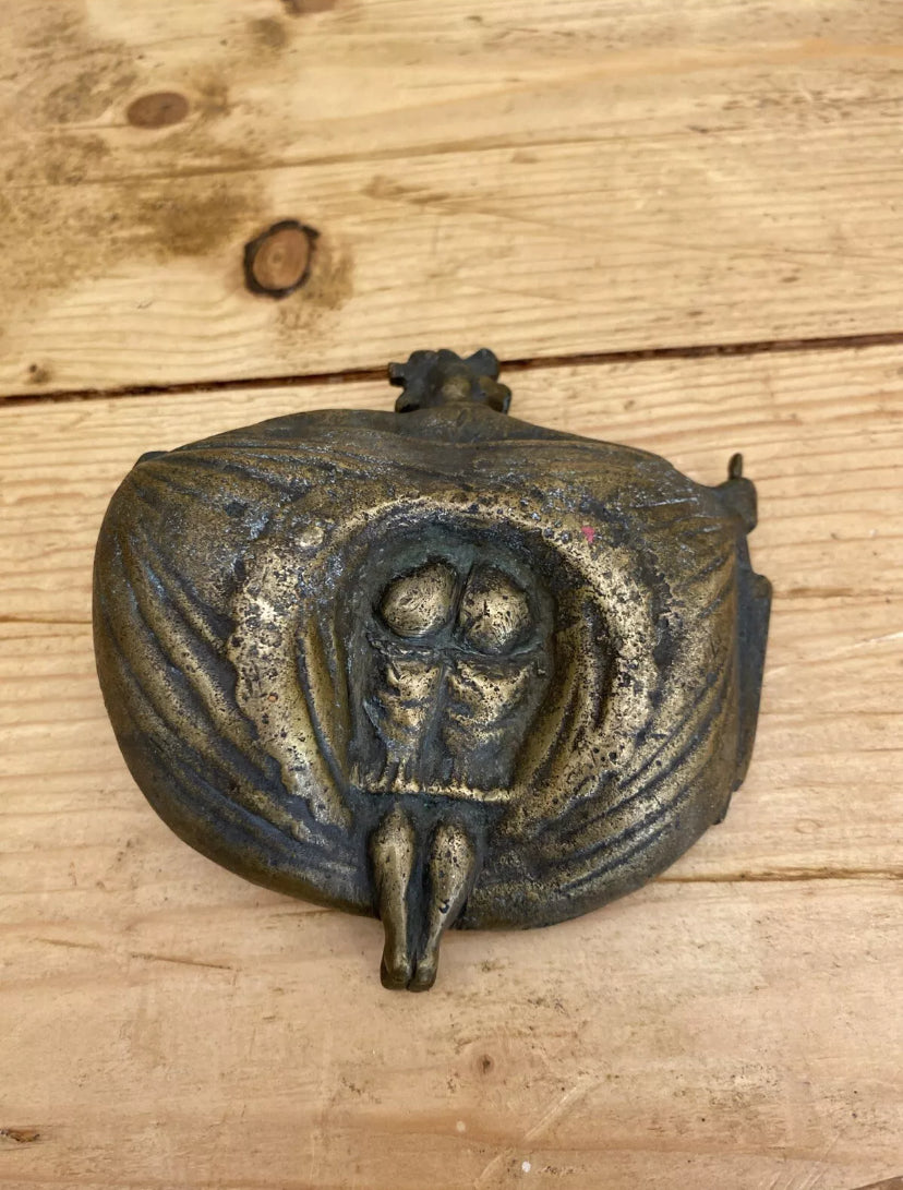 Novelty Bronze Geisha Woman Ashtray / Trinket Dish. Naughty Bottom