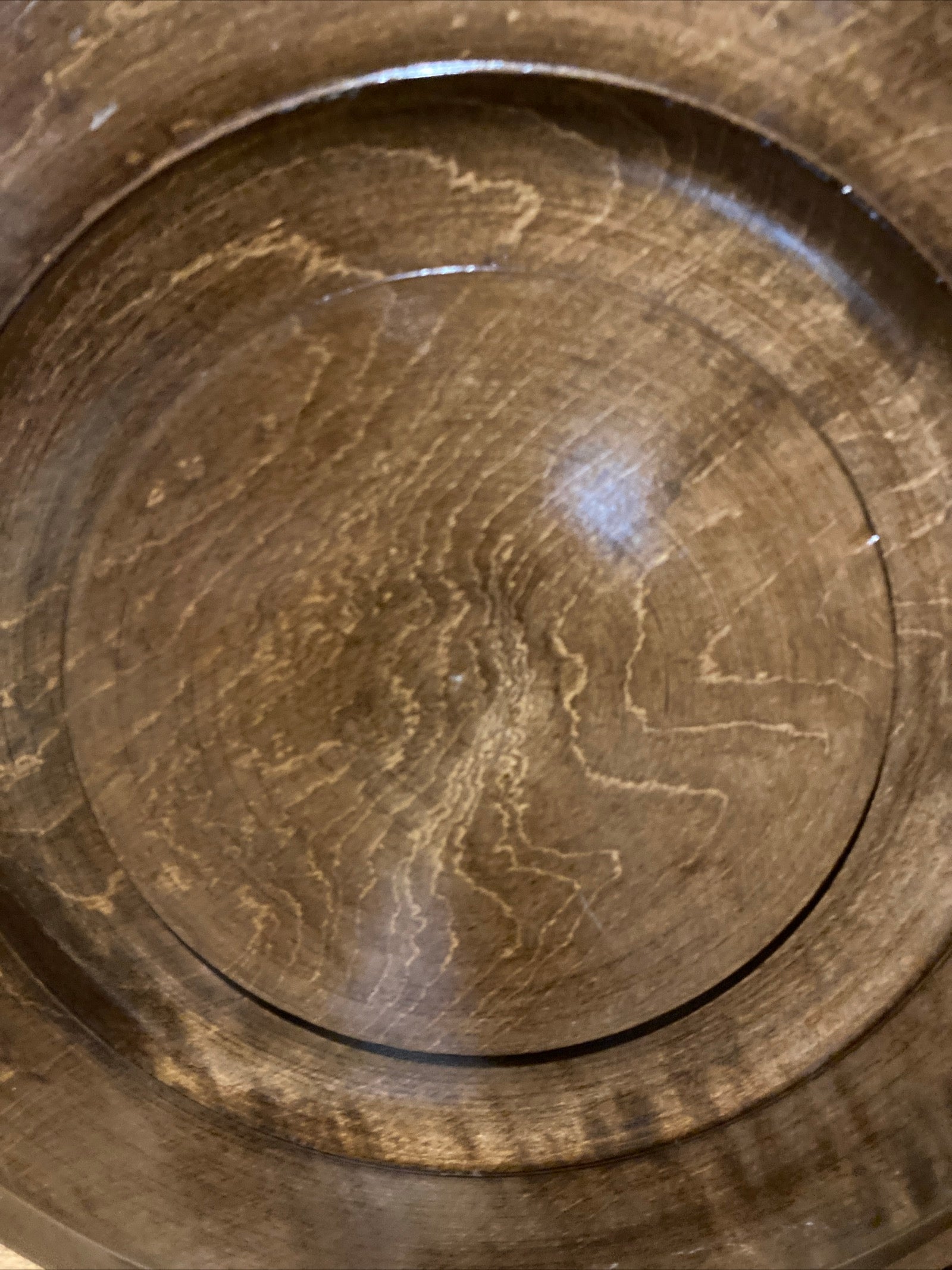 Large Carved And Turned Wood Collection Plate, 18 Inches